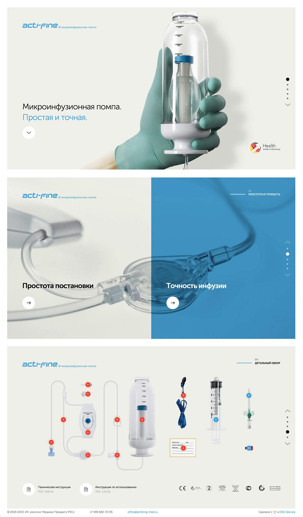 Acti-fine Microinfusion Pump Website Screenshot
