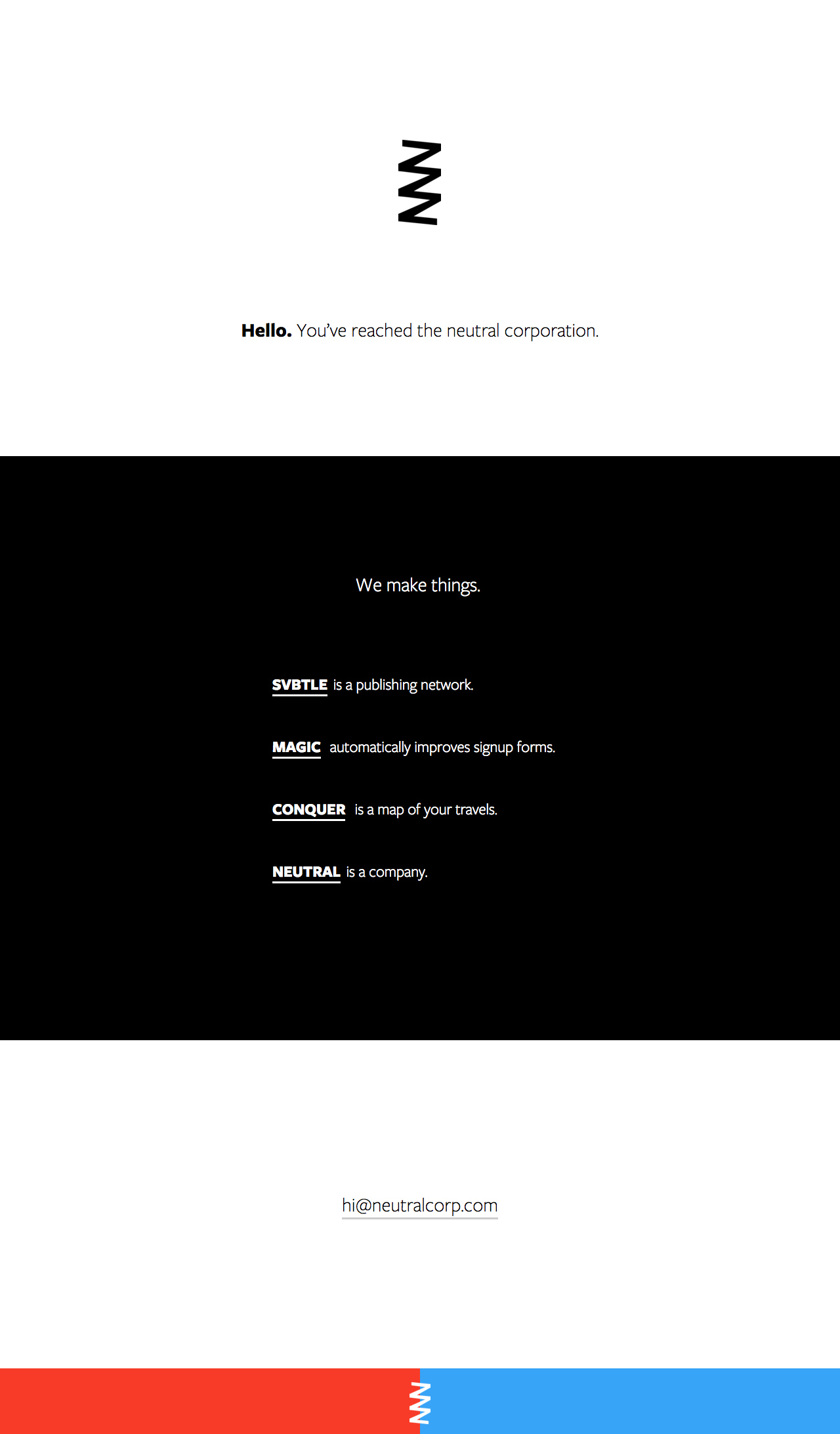 Neutral Corporation Website Screenshot