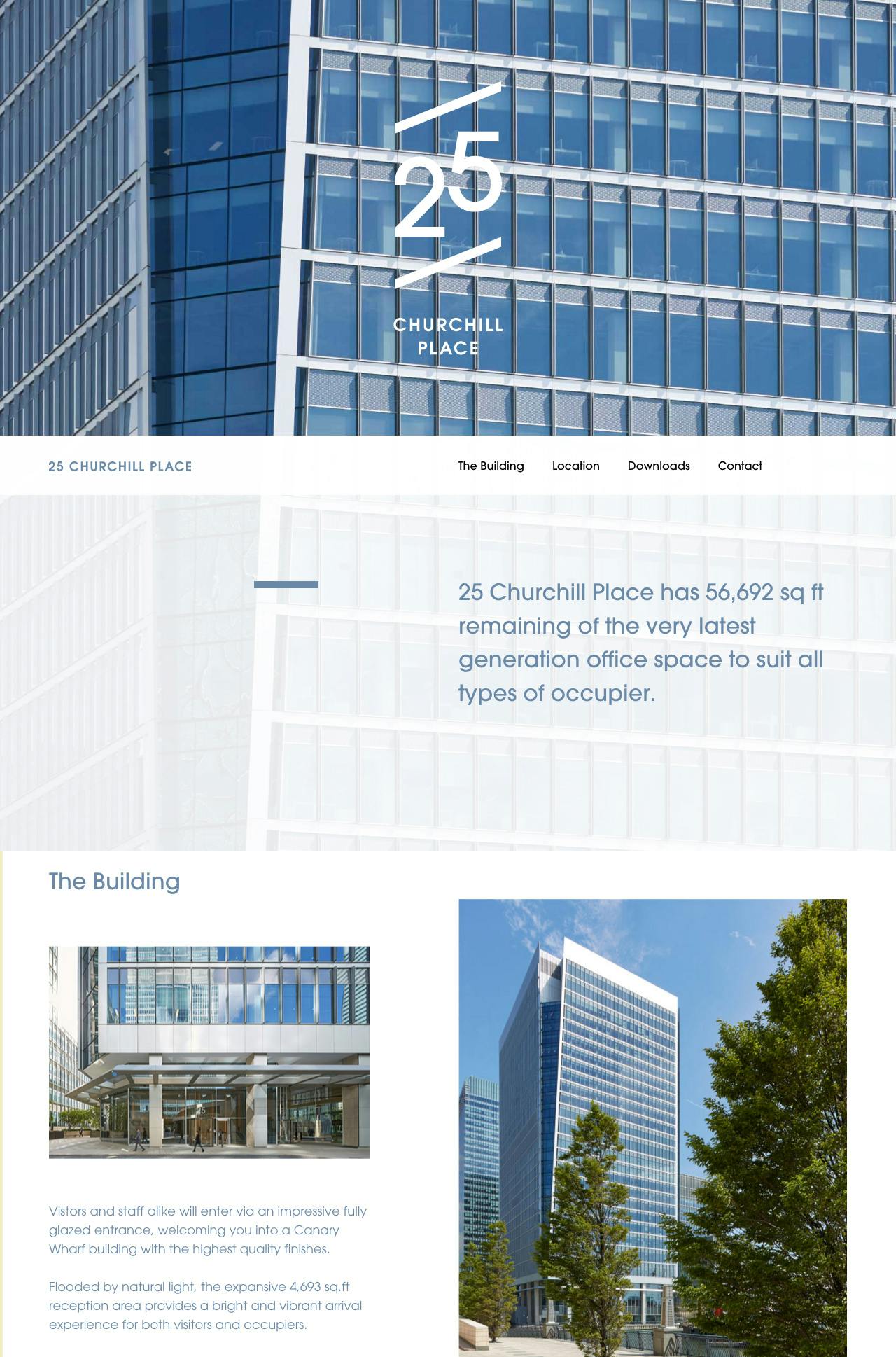 25 Churchill Place Website Screenshot