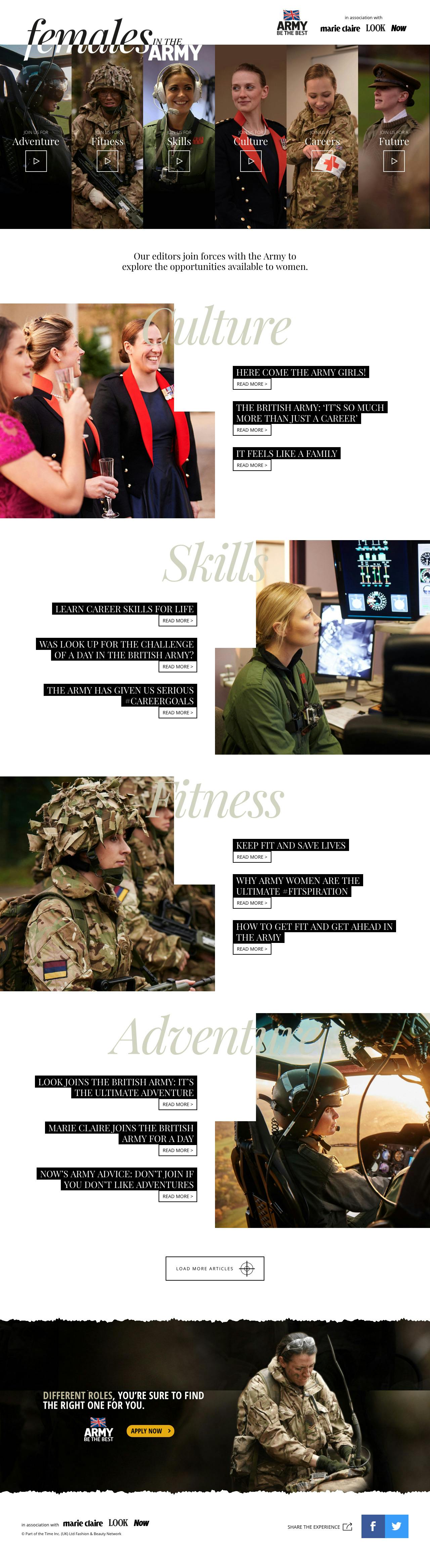 Females in the Army Website Screenshot