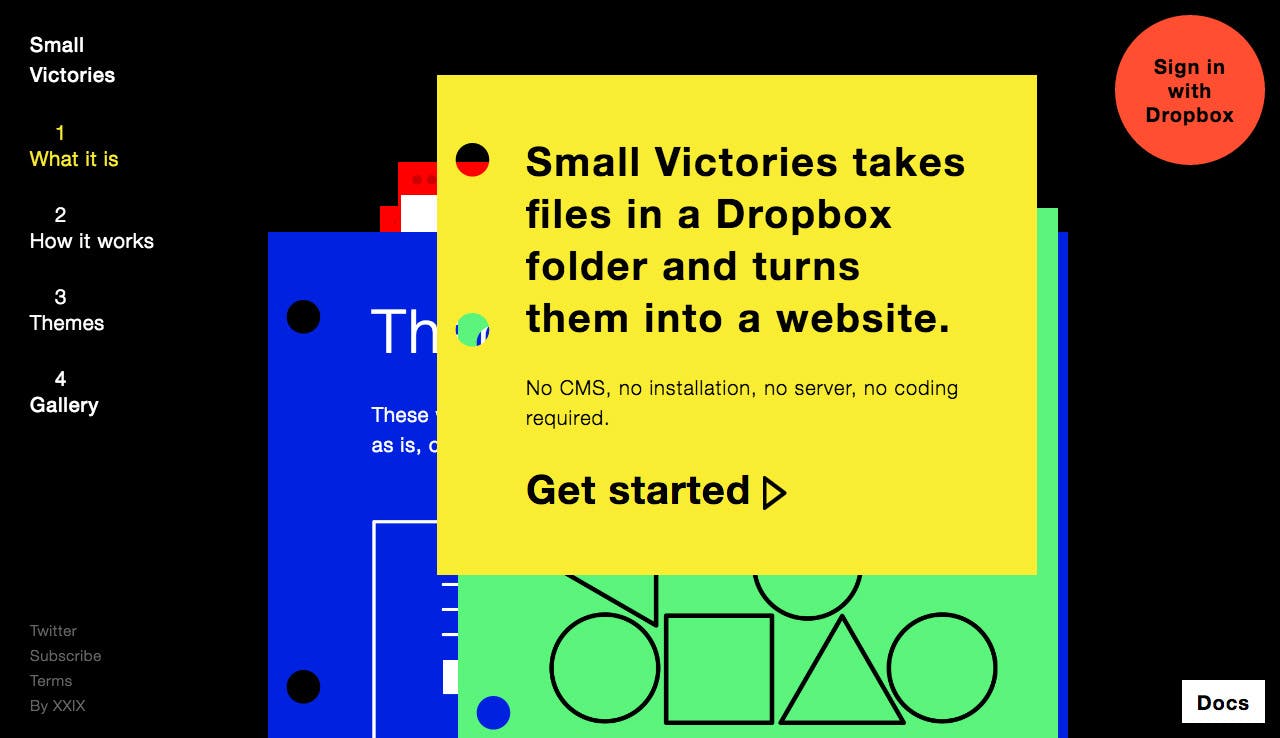 Small Victories Website Screenshot