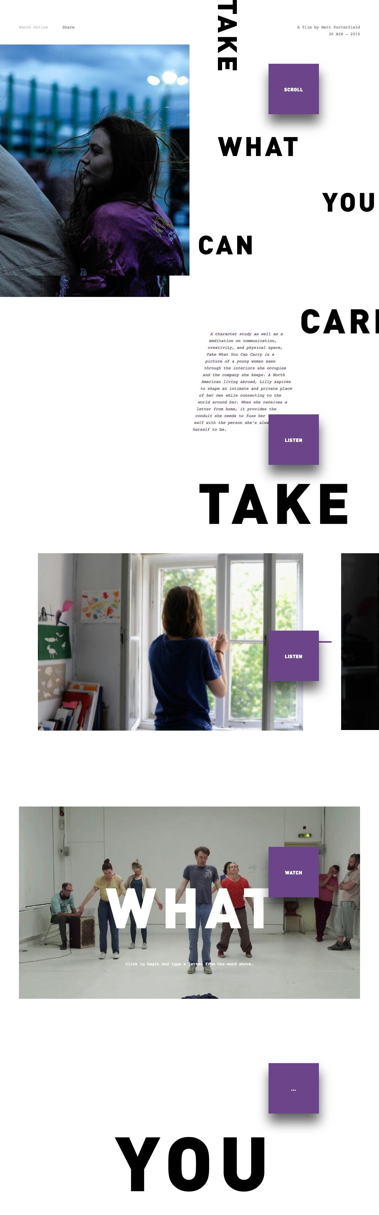 Take What You Can Carry Website Screenshot