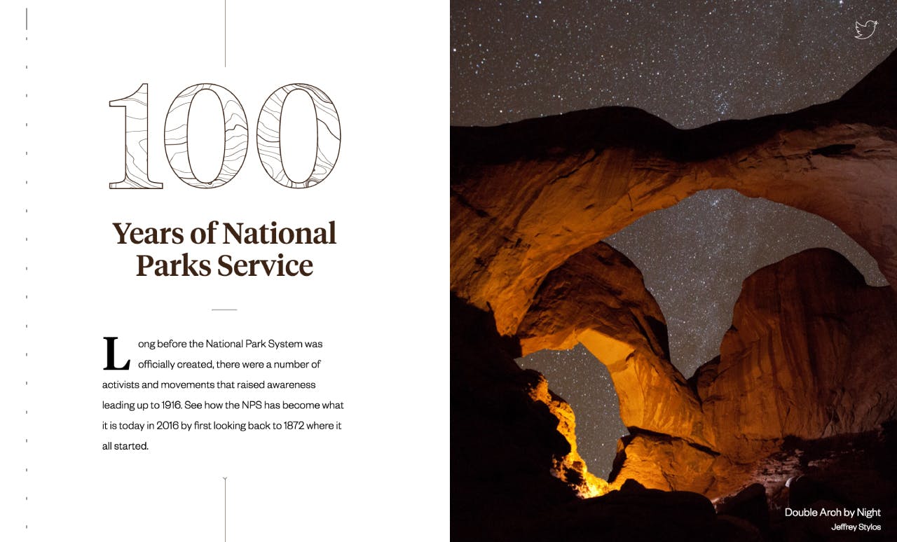 100 Years of National Parks Website Screenshot