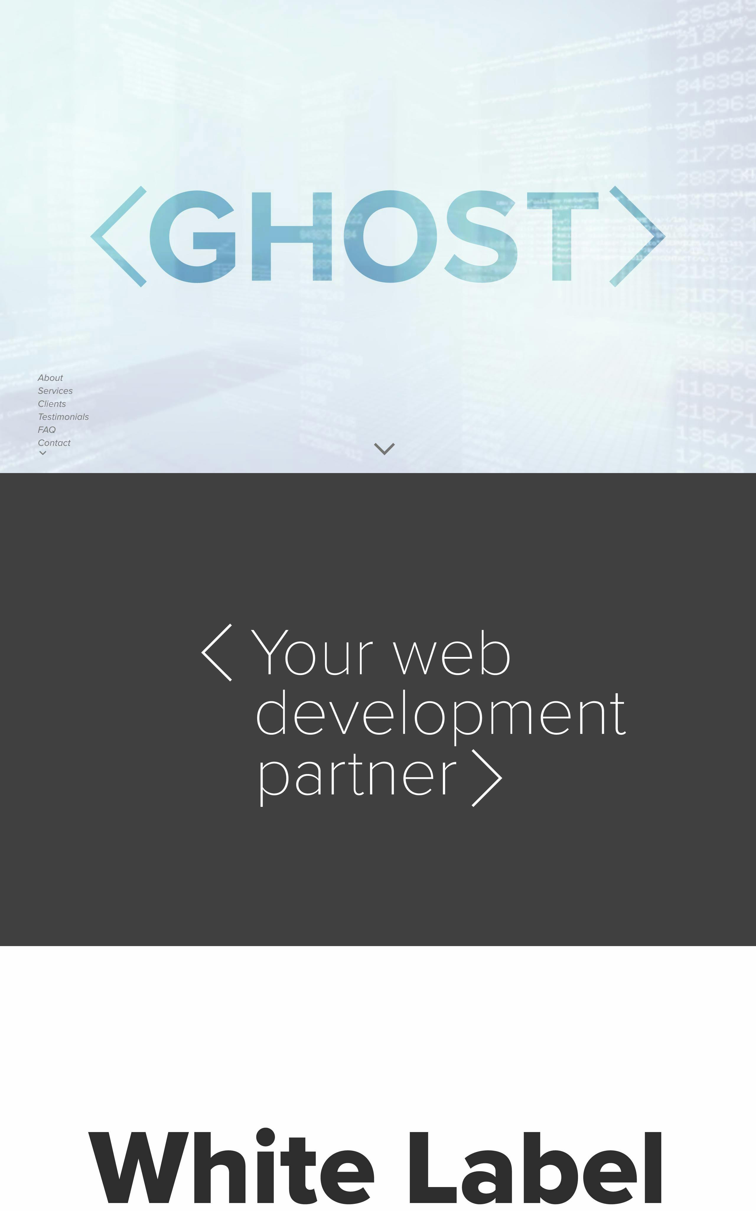 Ghost Dev Studio Inc. Website Screenshot
