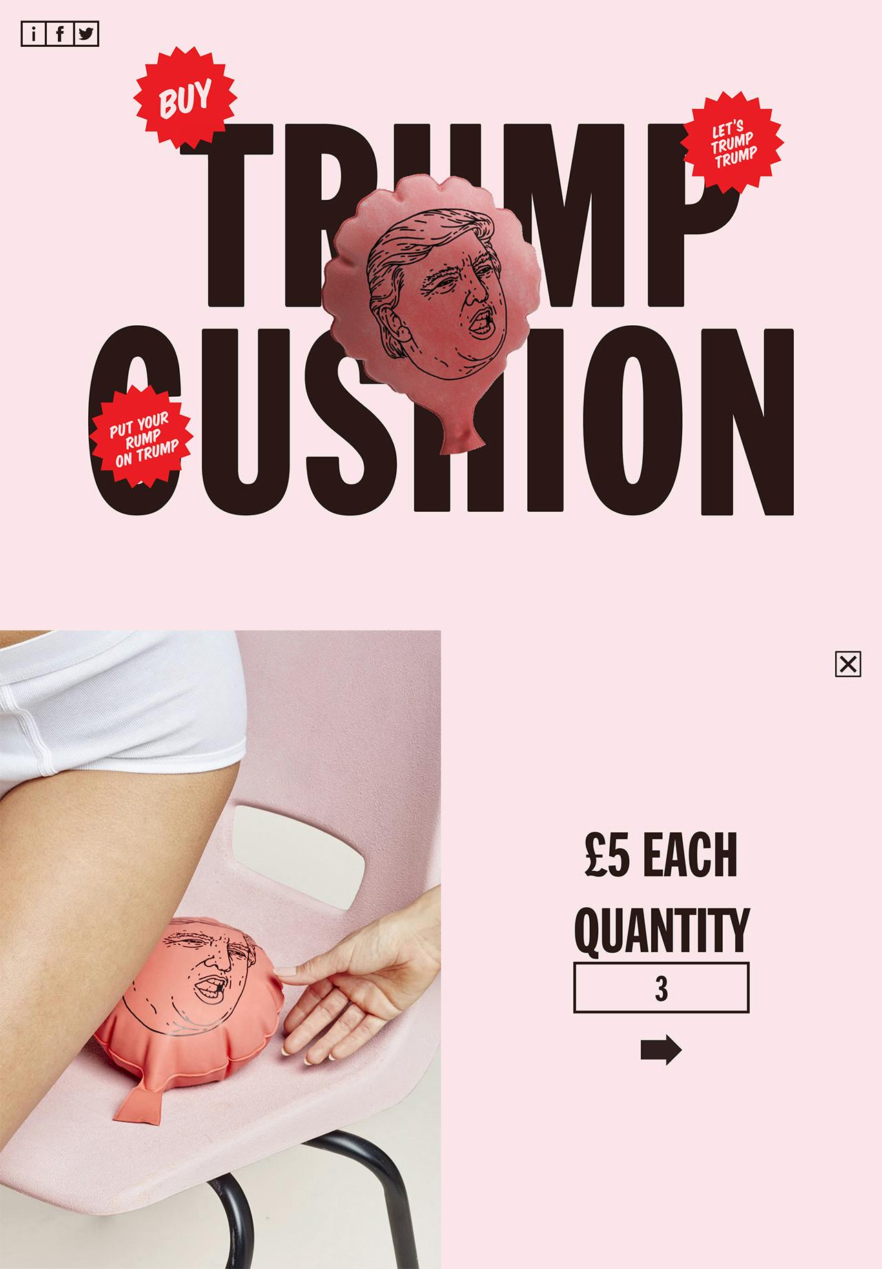 Trump Cushion Website Screenshot