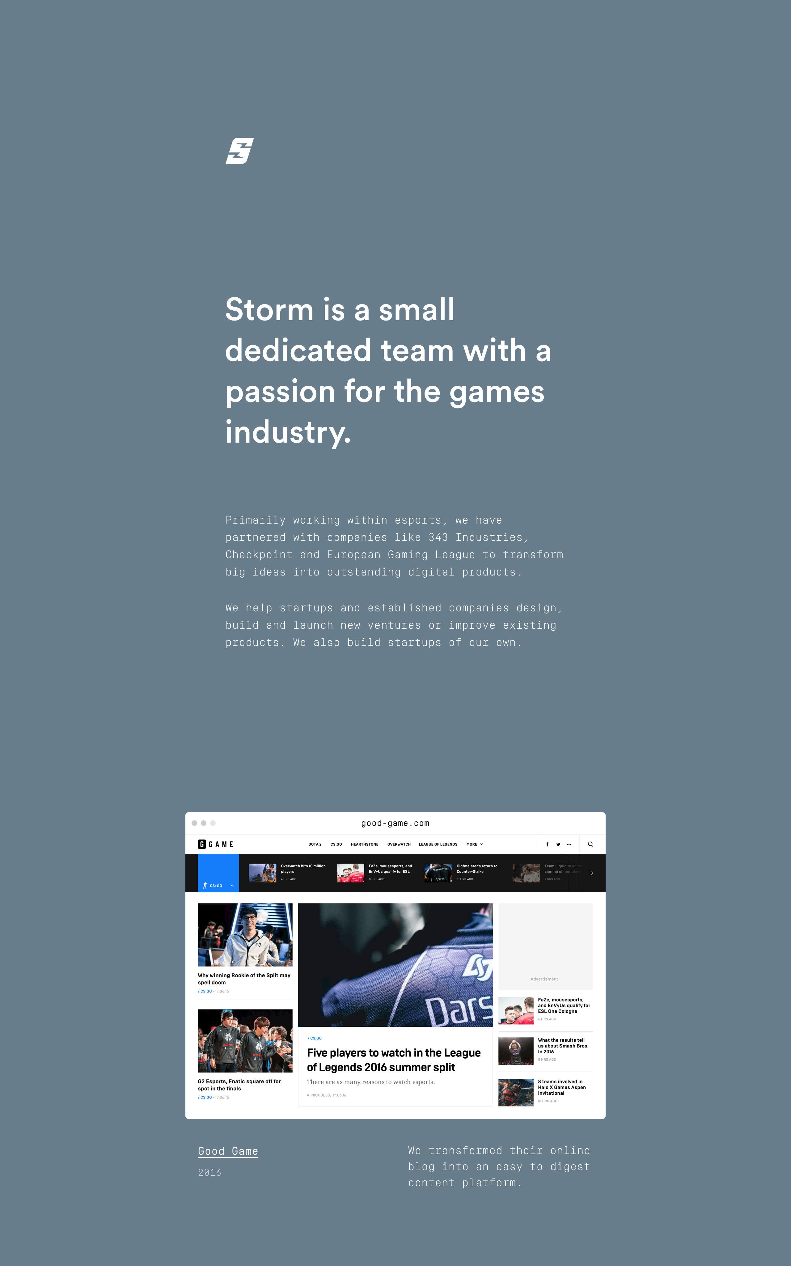 Storm Website Screenshot