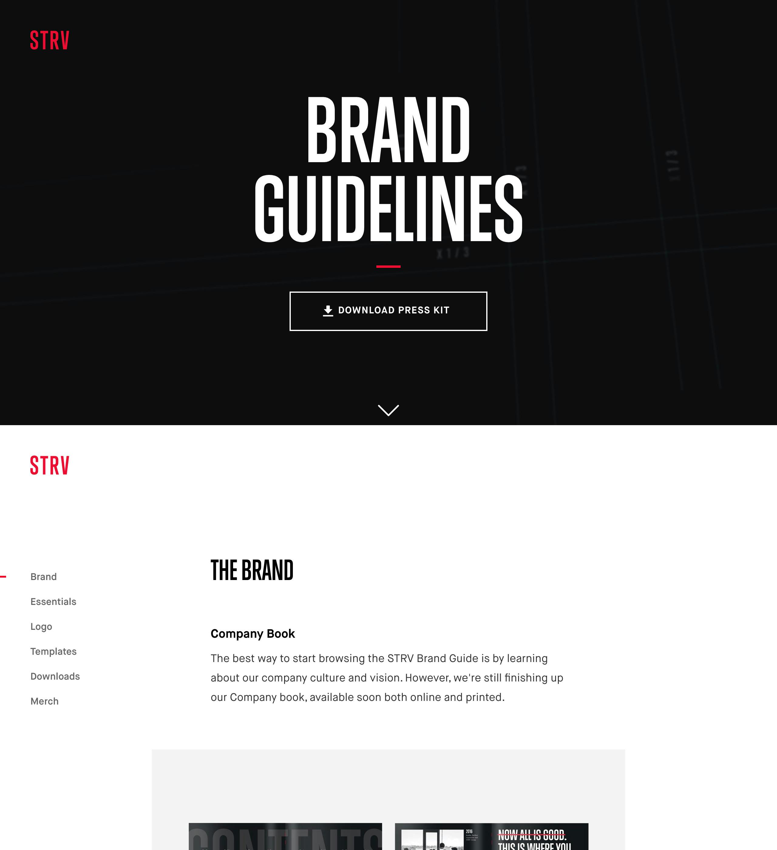 STRV Brand Guidelines Website Screenshot