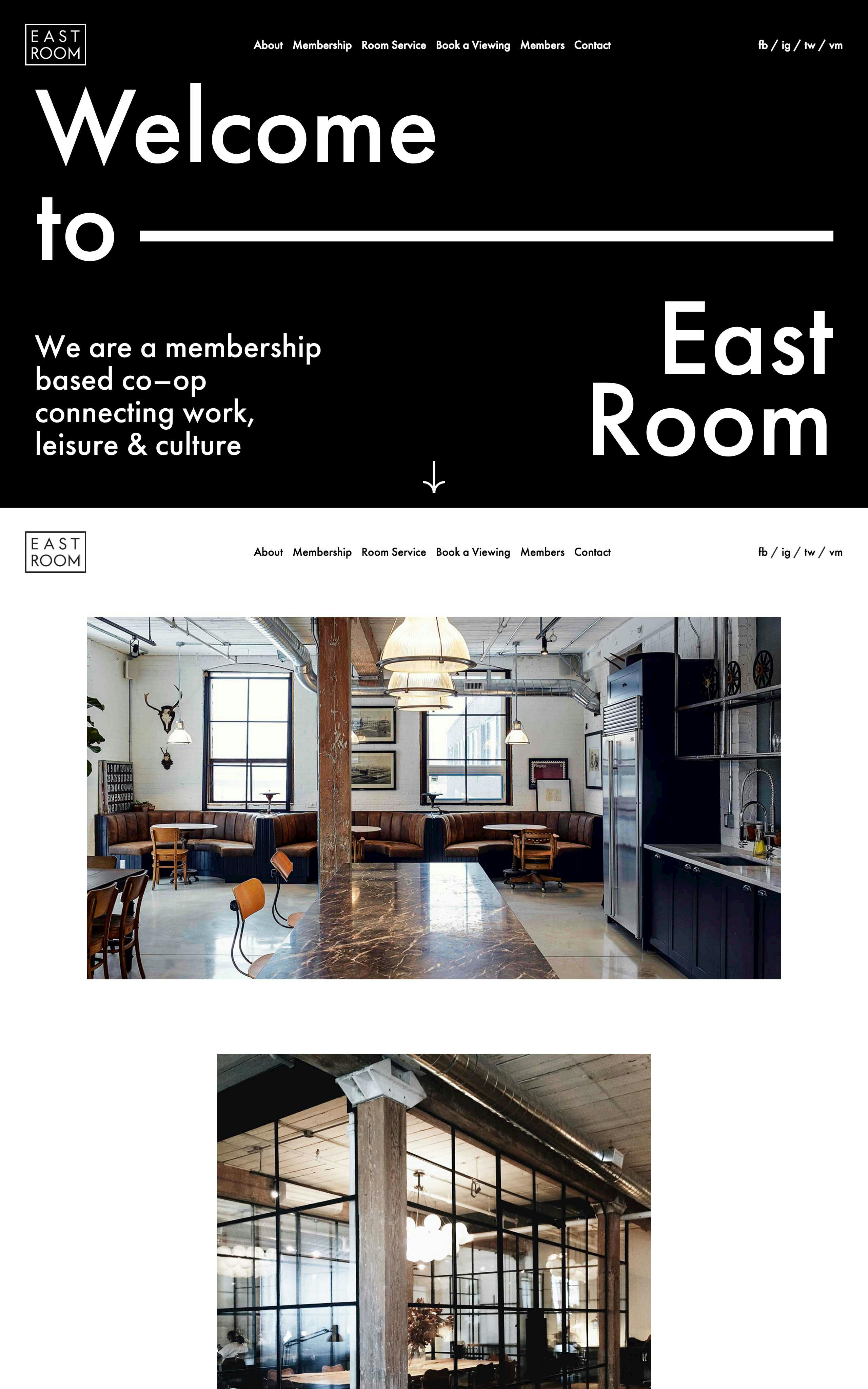 East Room Website Screenshot
