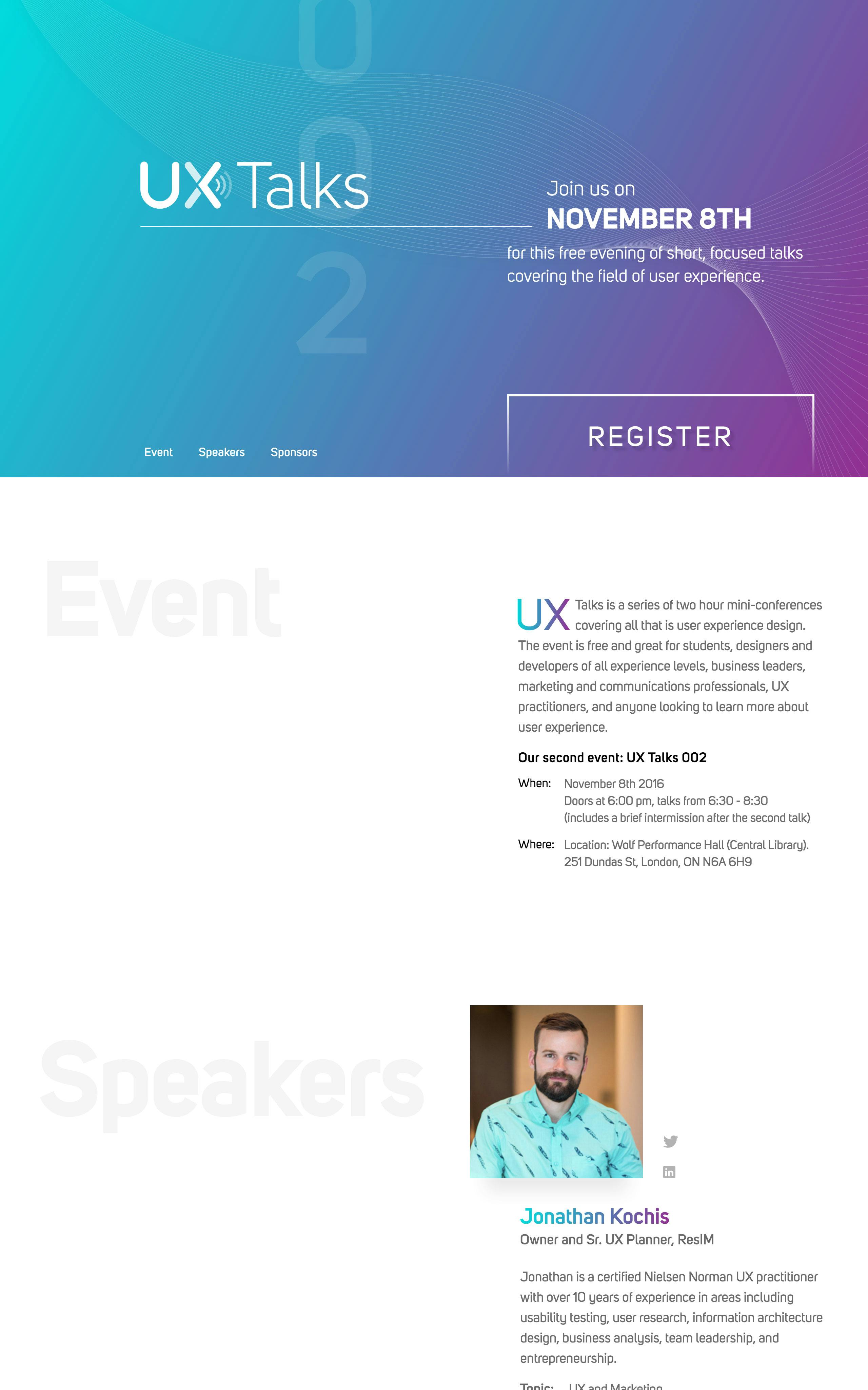 UX Talks 002 Website Screenshot