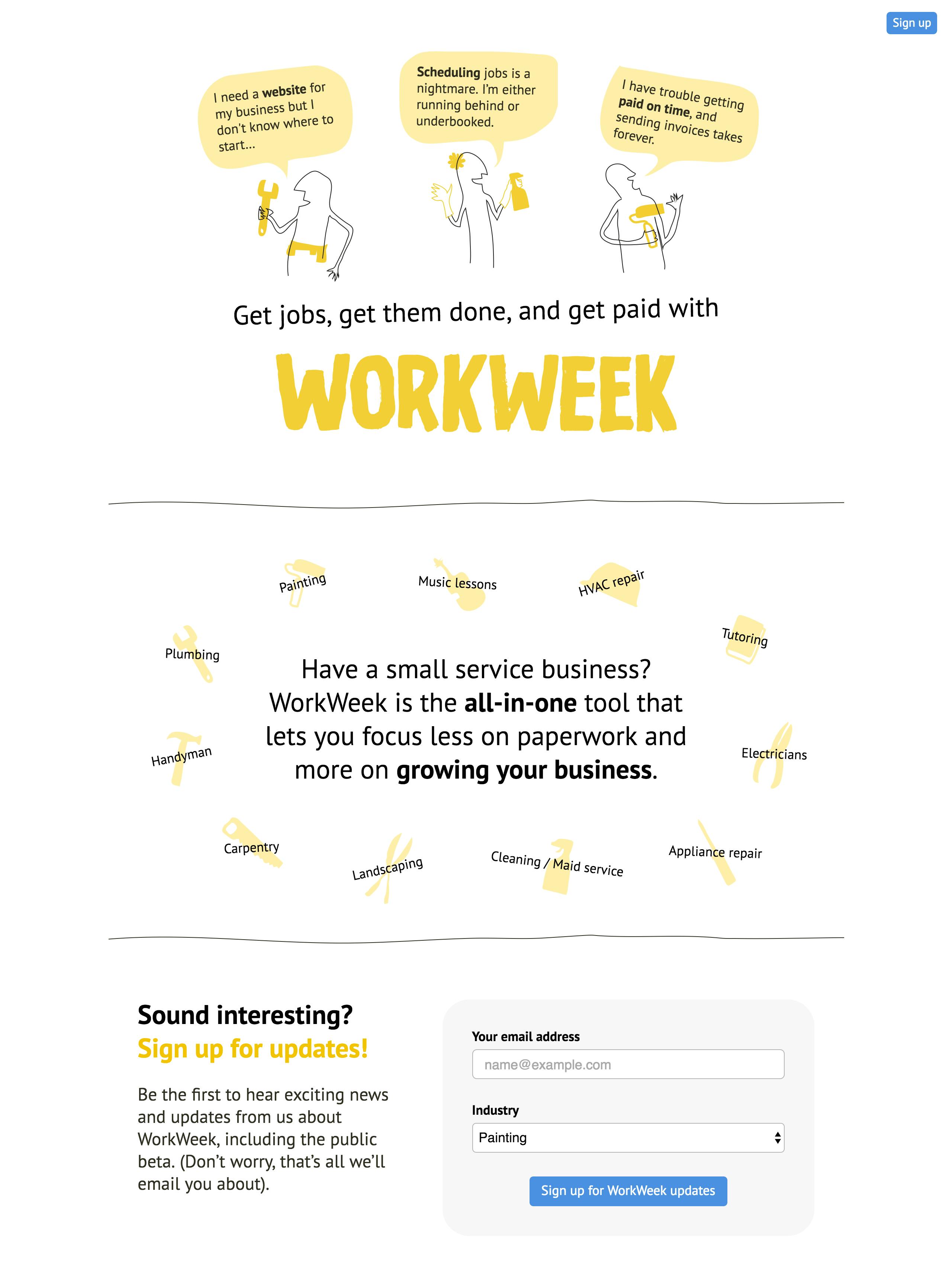 WorkWeek Website Screenshot
