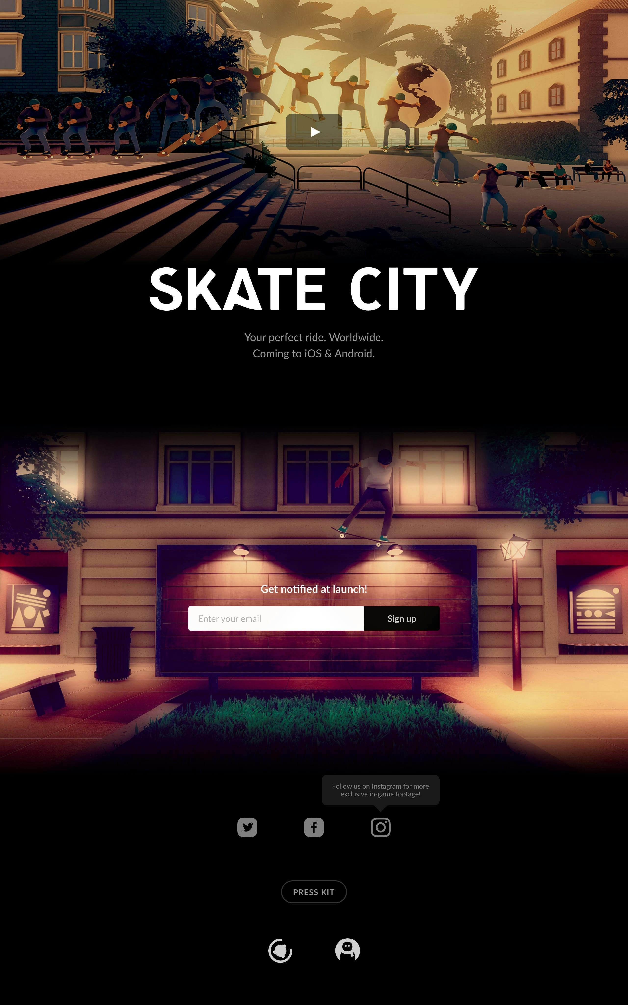 Skate City Website Screenshot