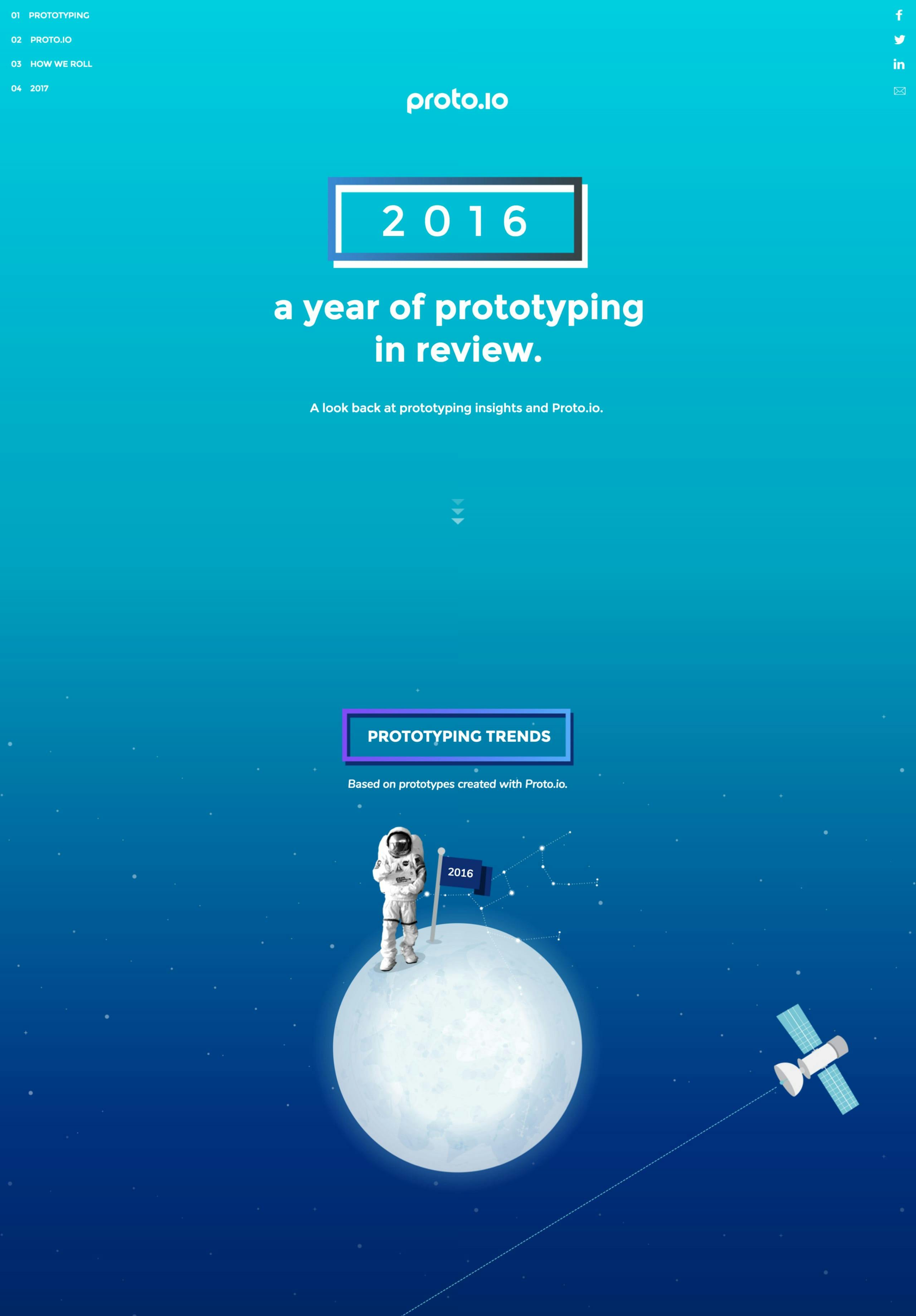 Proto.io 2016 Year in Review Website Screenshot