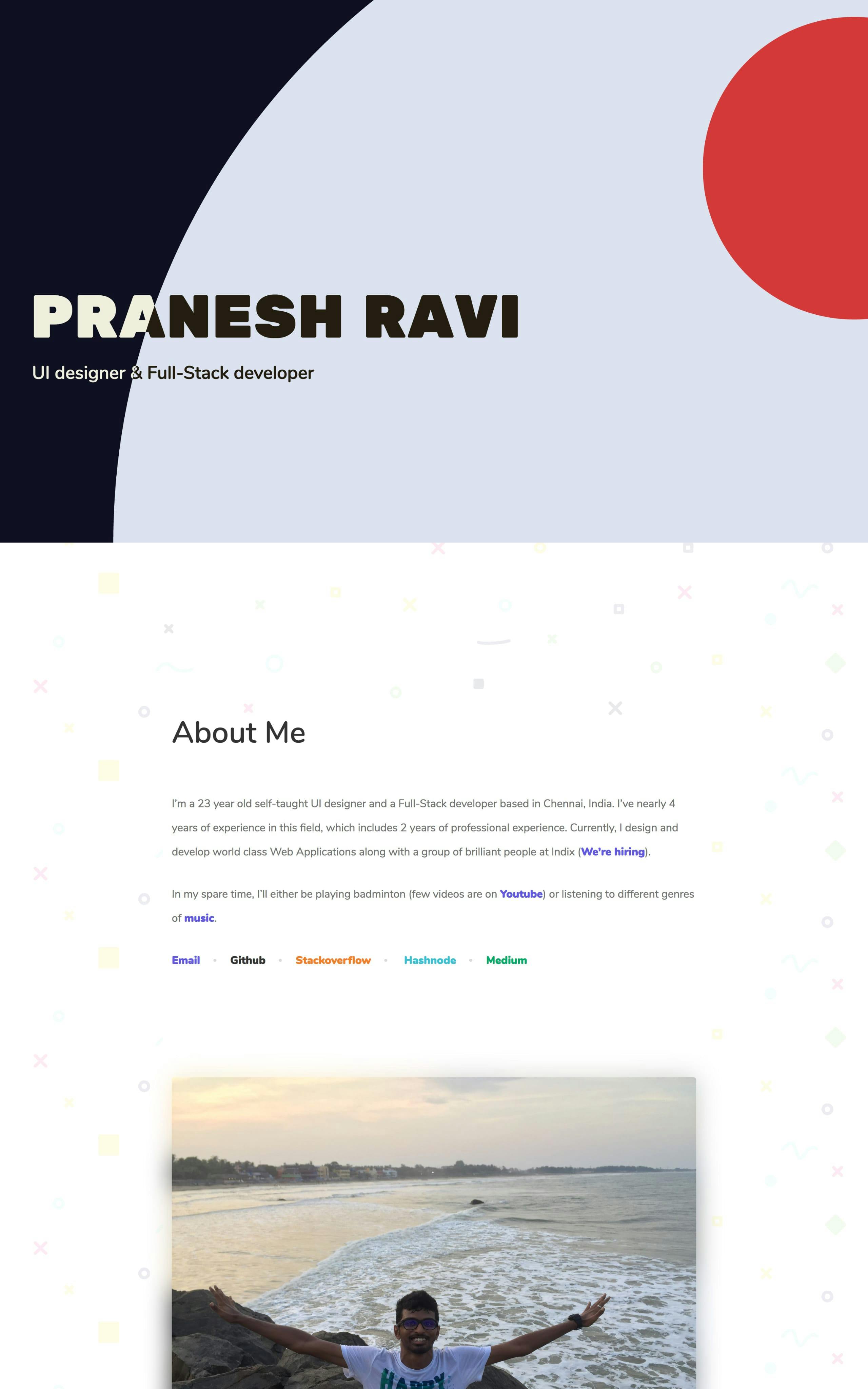 Pranesh Ravi Website Screenshot