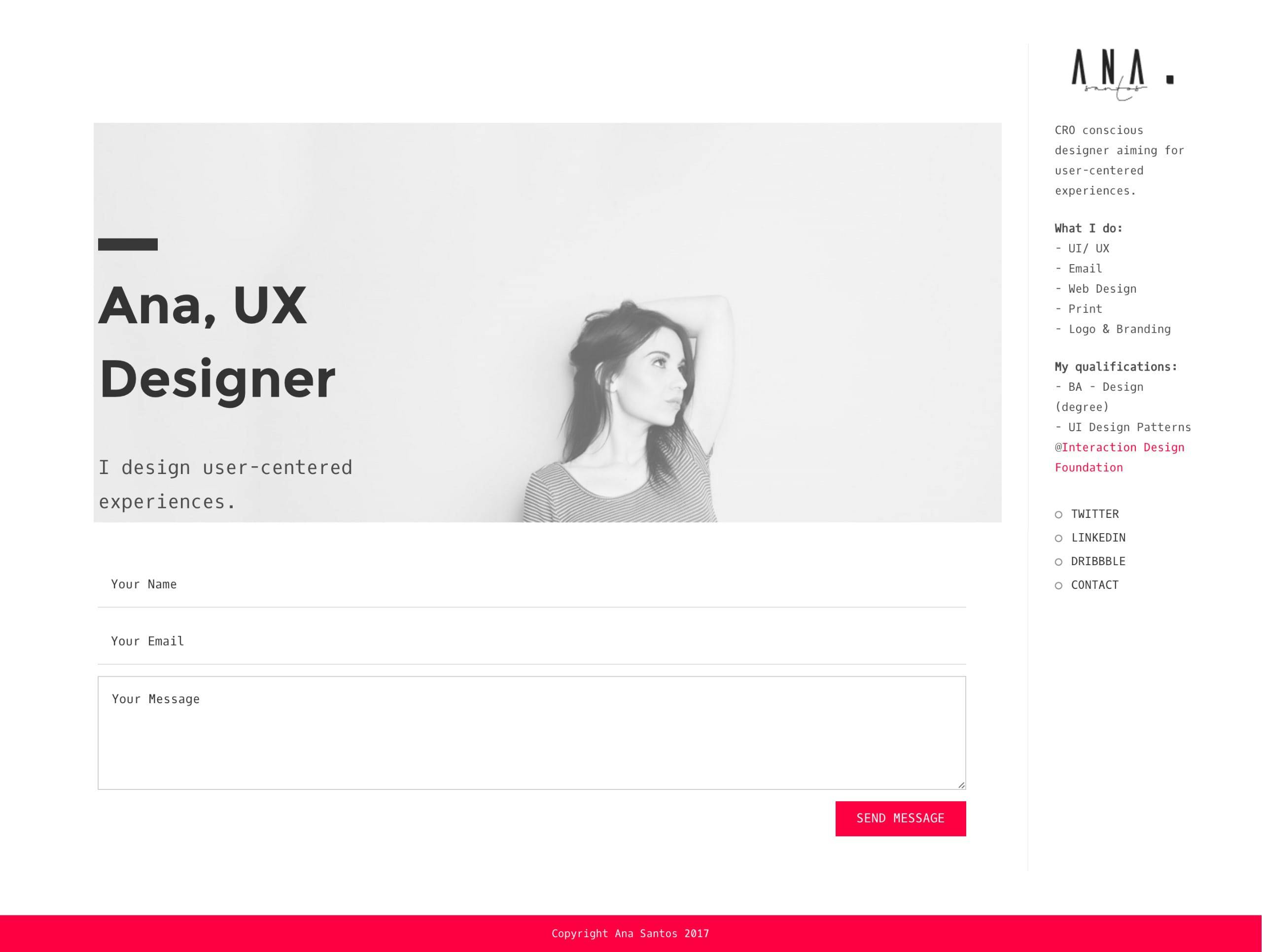 Ana Santos Website Screenshot