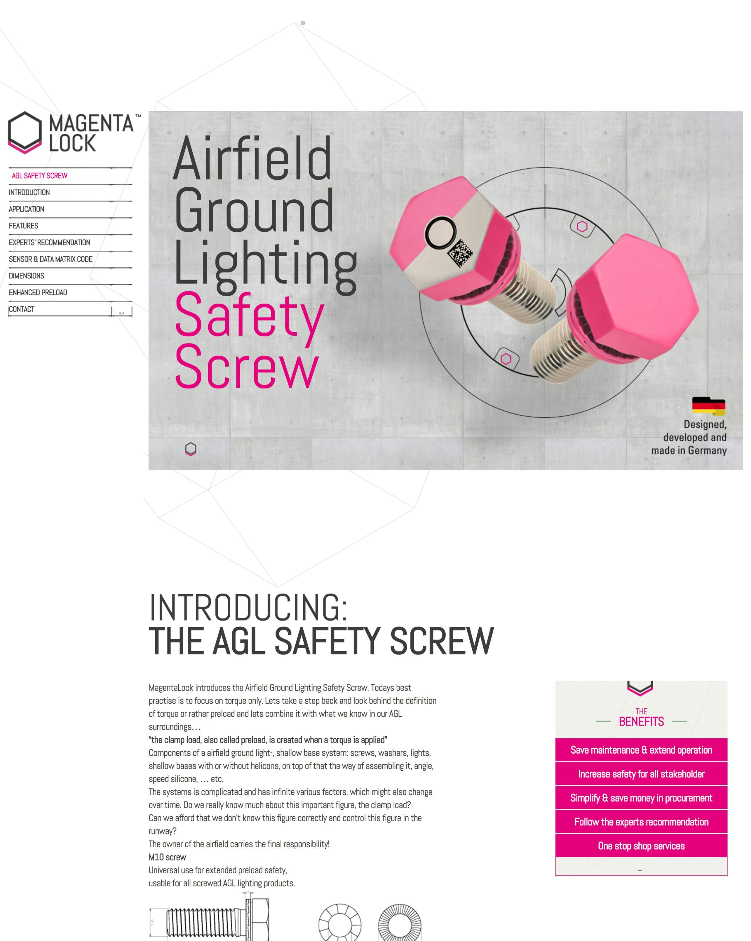 Airfield Ground Lighting Safety Screw Website Screenshot