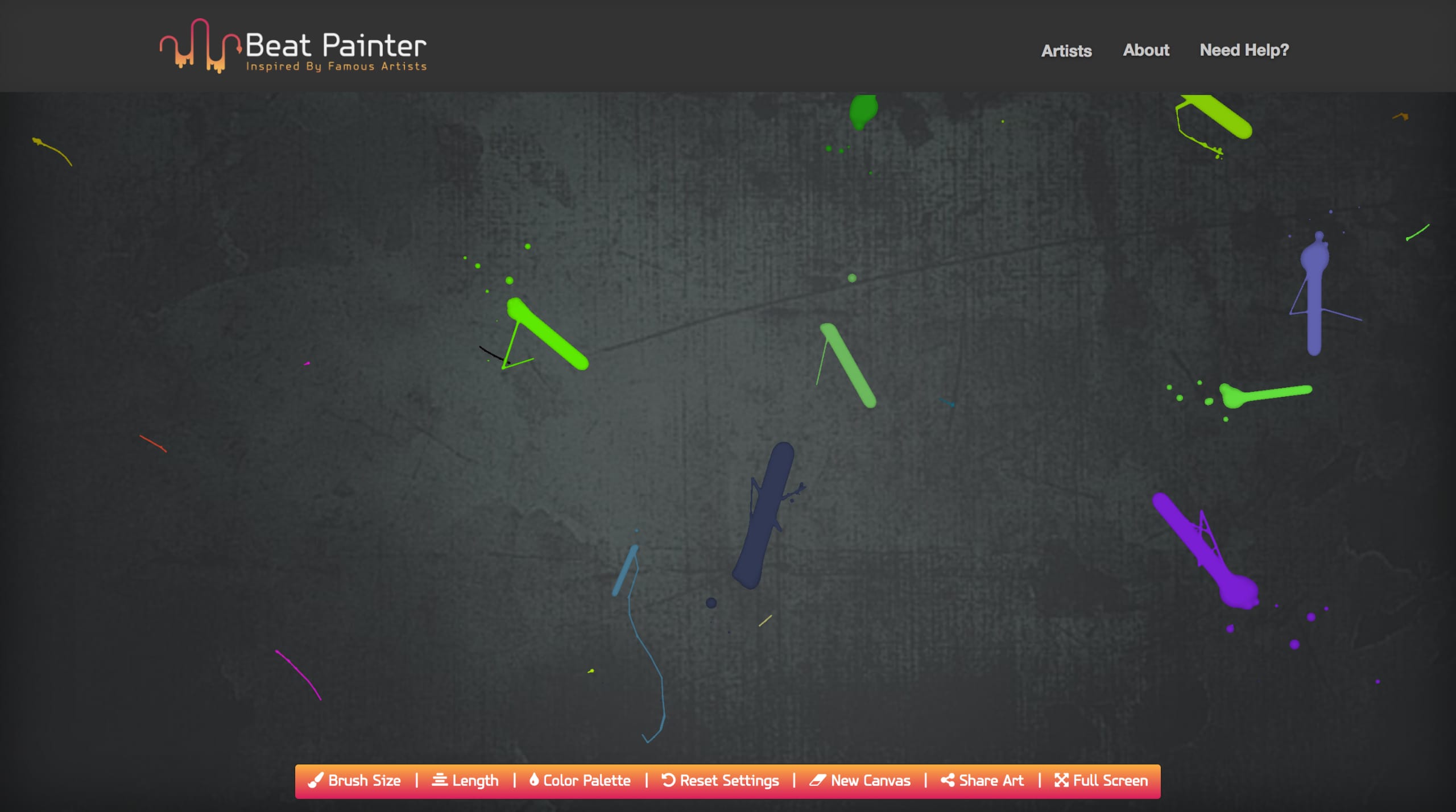 Beat Painter Website Screenshot