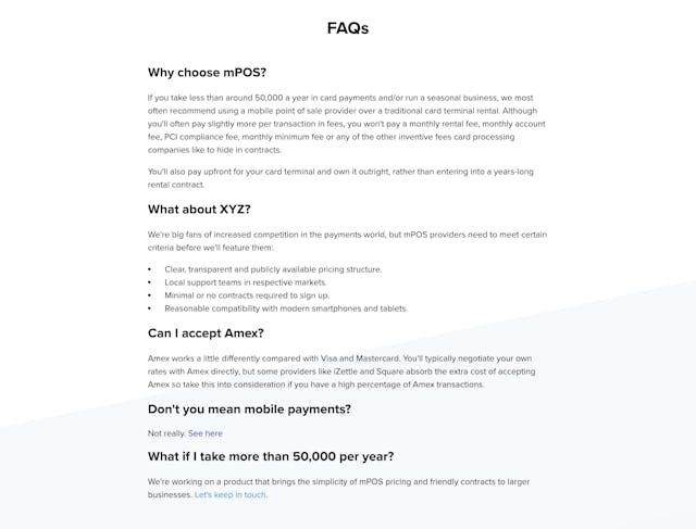 StoreKit mPOS Calculator FAQ Grid Preview