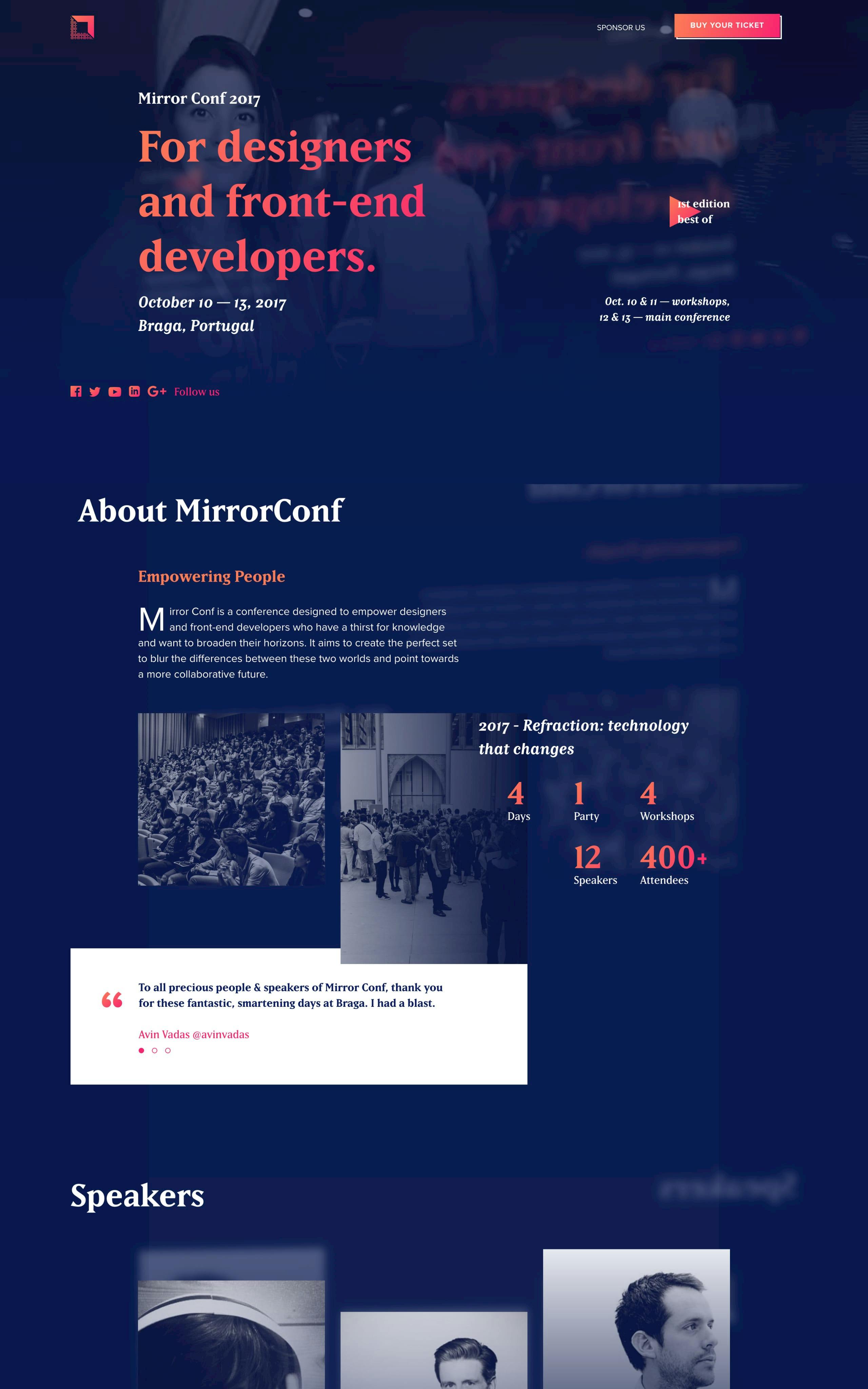 Mirror Conf 2017 Website Screenshot