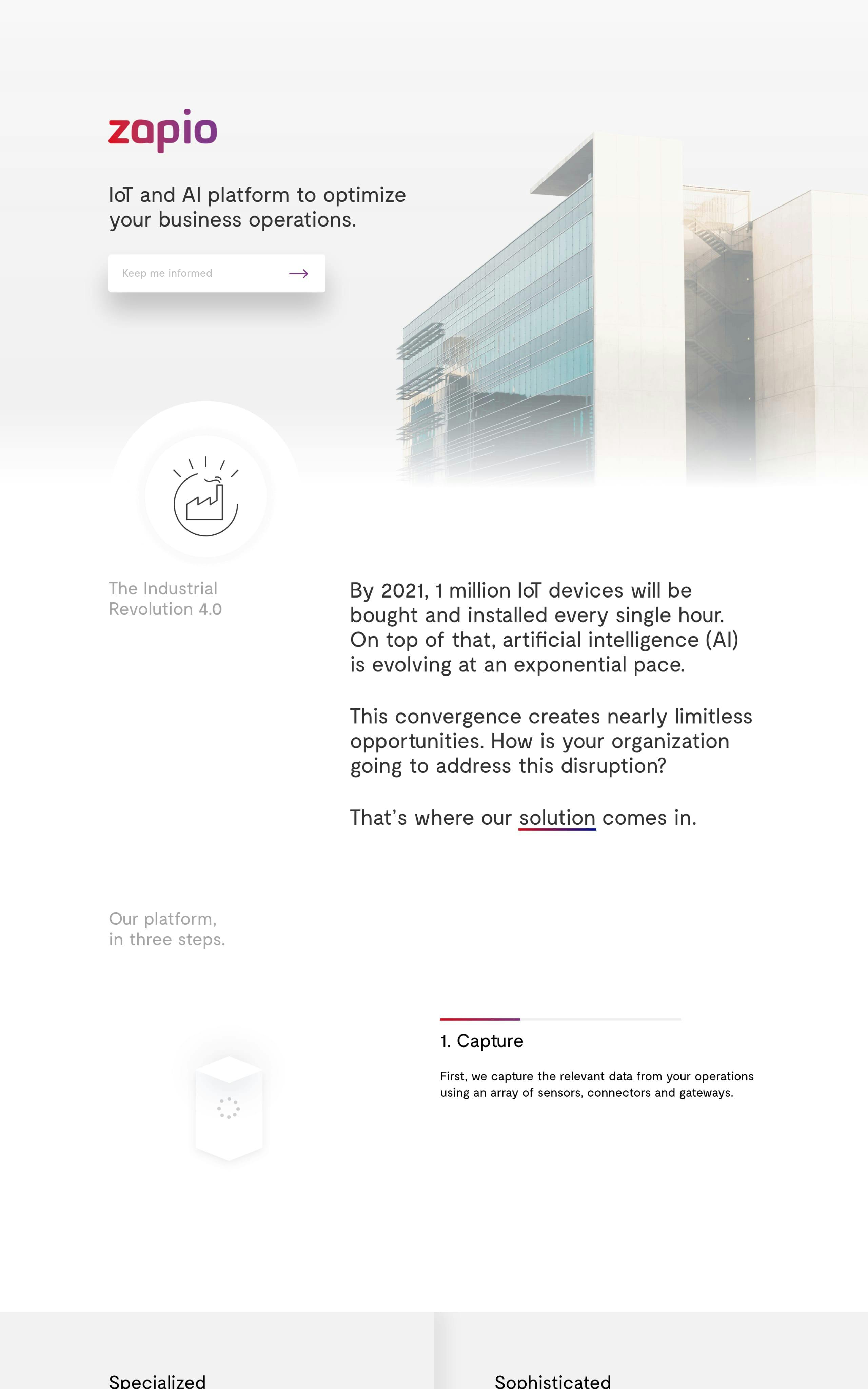 Zapio Technologies Website Screenshot