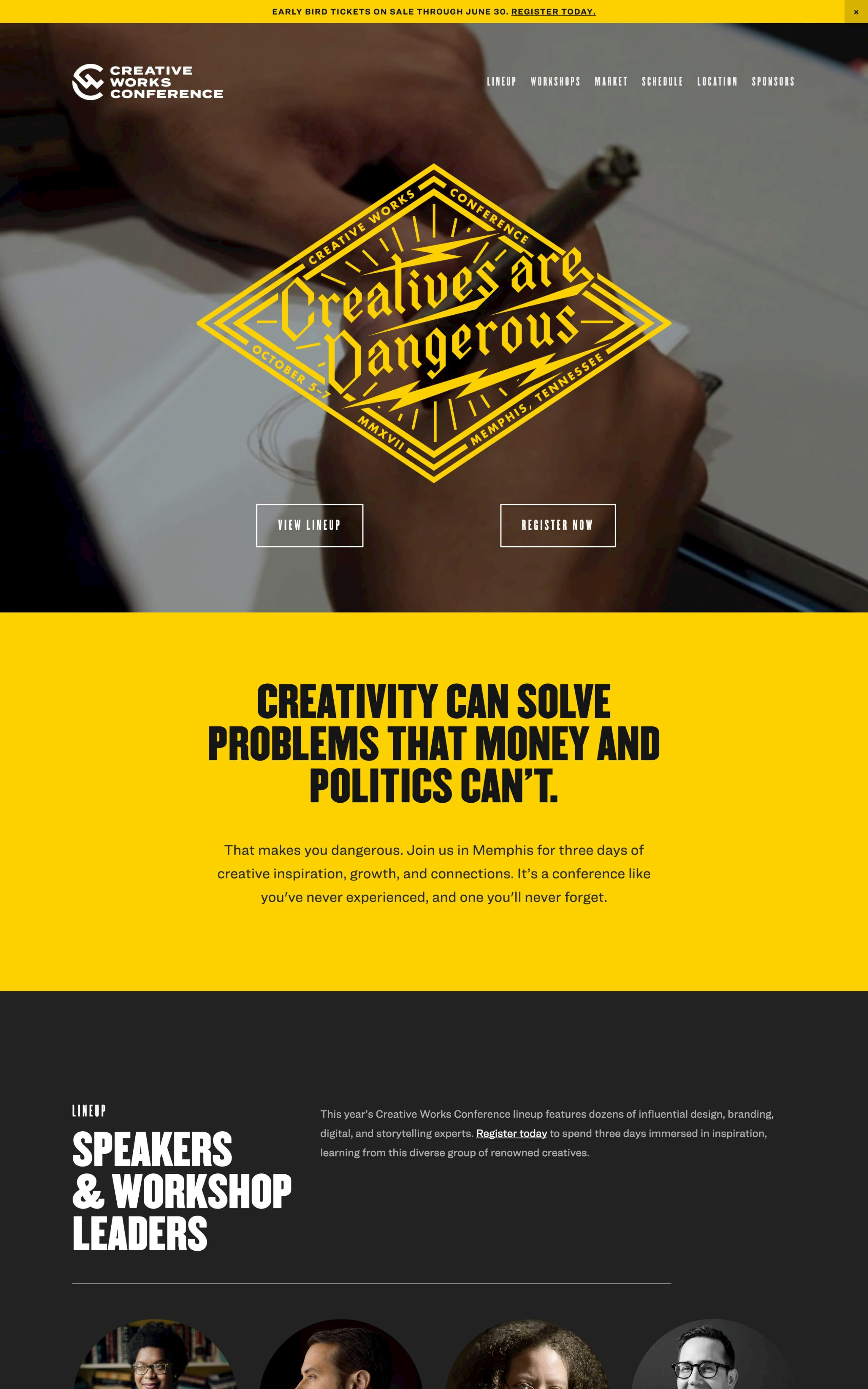 Creative Works Conference Website Screenshot