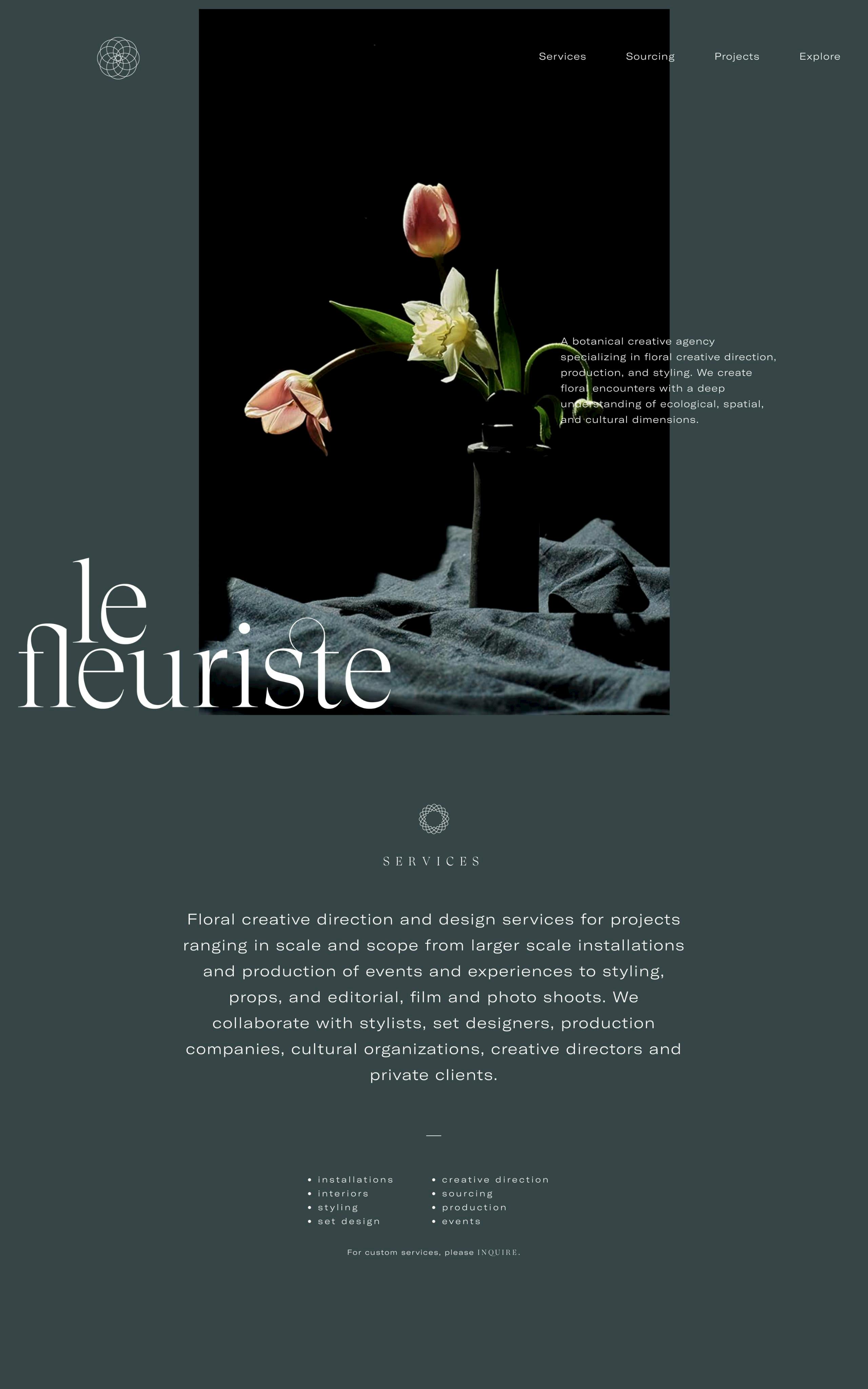 Le Fleuriste Website Screenshot