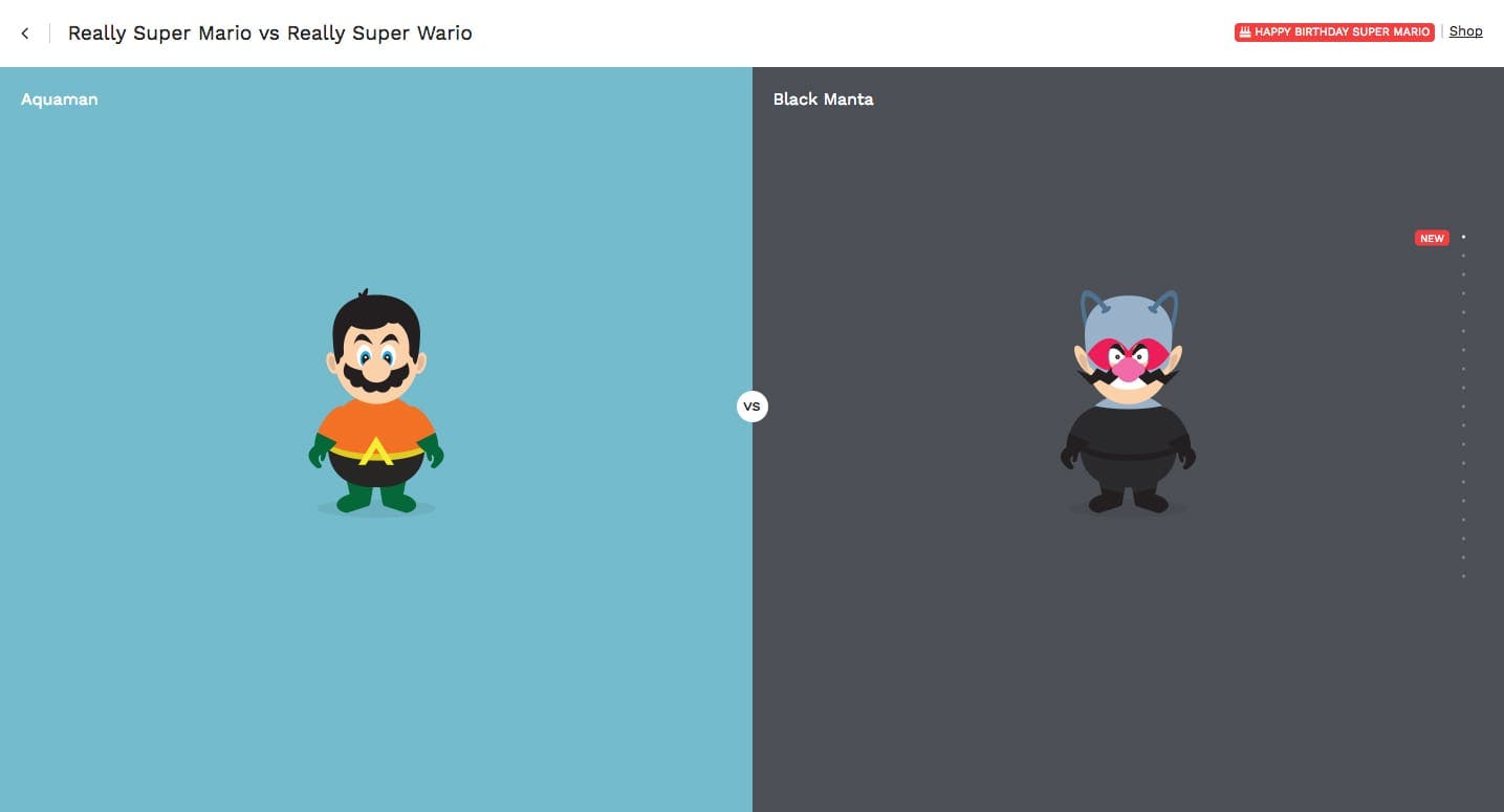 Really Super Mario vs Really Super Wario Website Screenshot