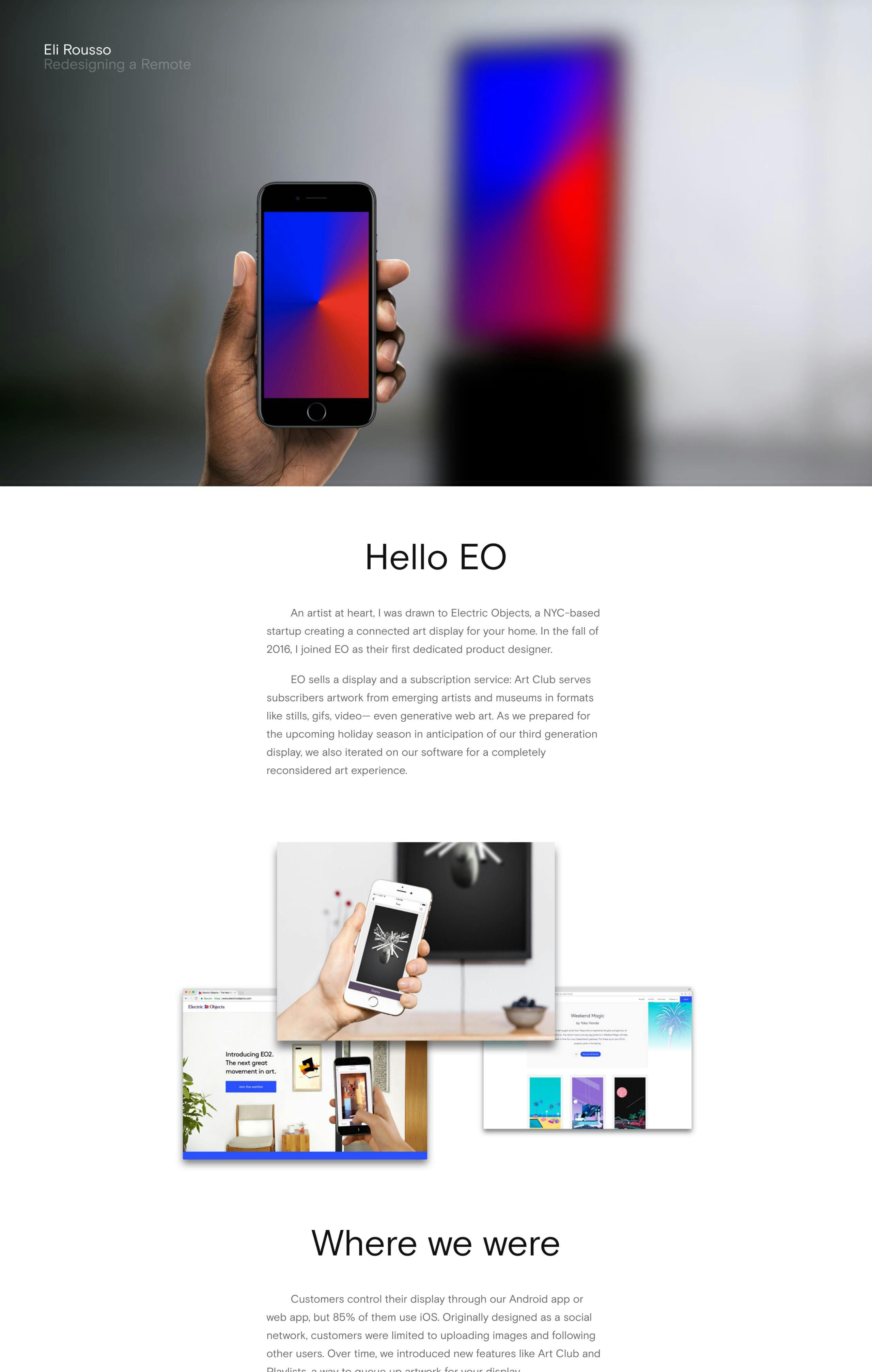 Redesigning a Remote by Eli Rousso Website Screenshot