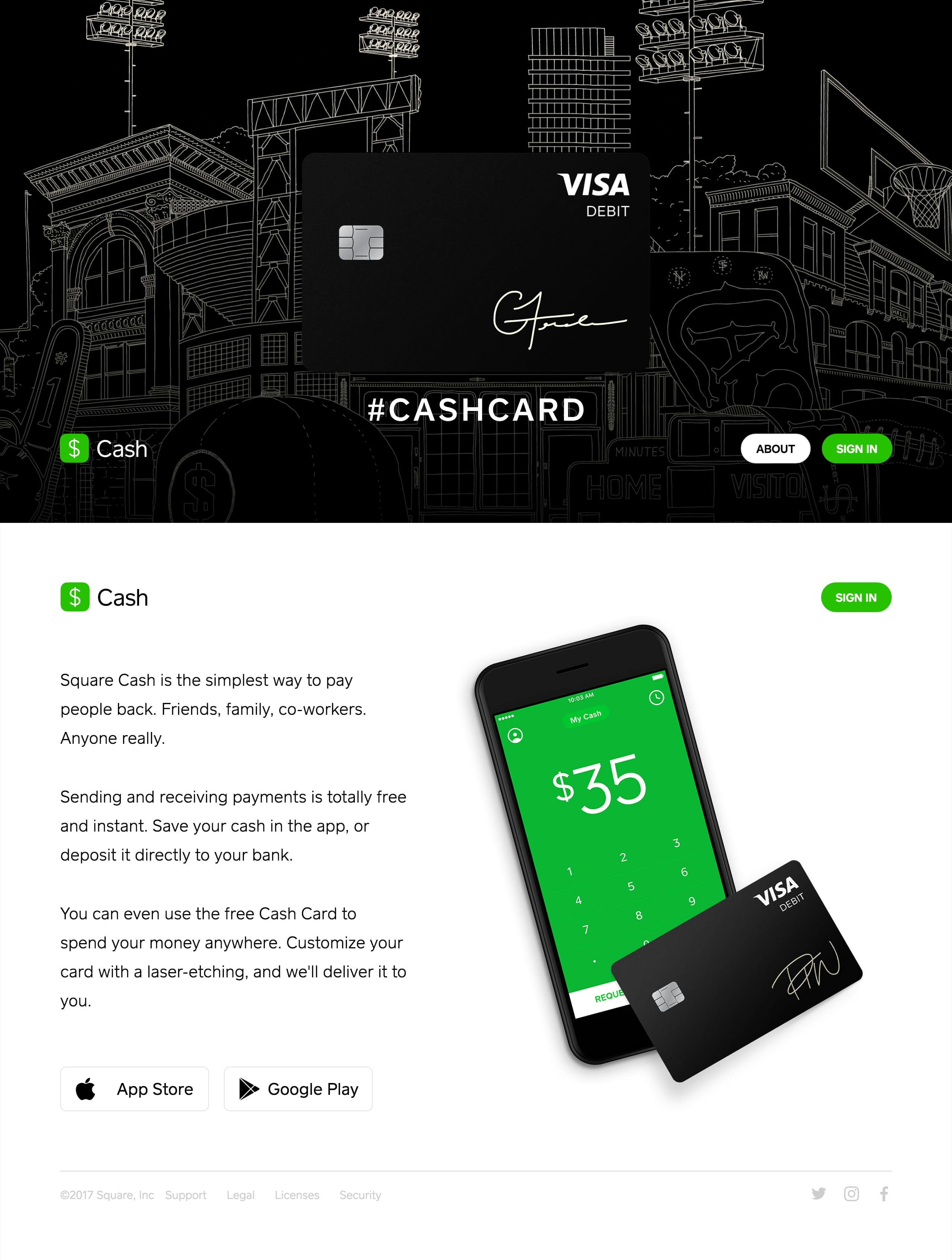 Square Cash Website Screenshot