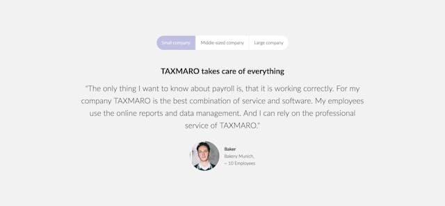 Taxmaro Personal Testimonial Slider Preview