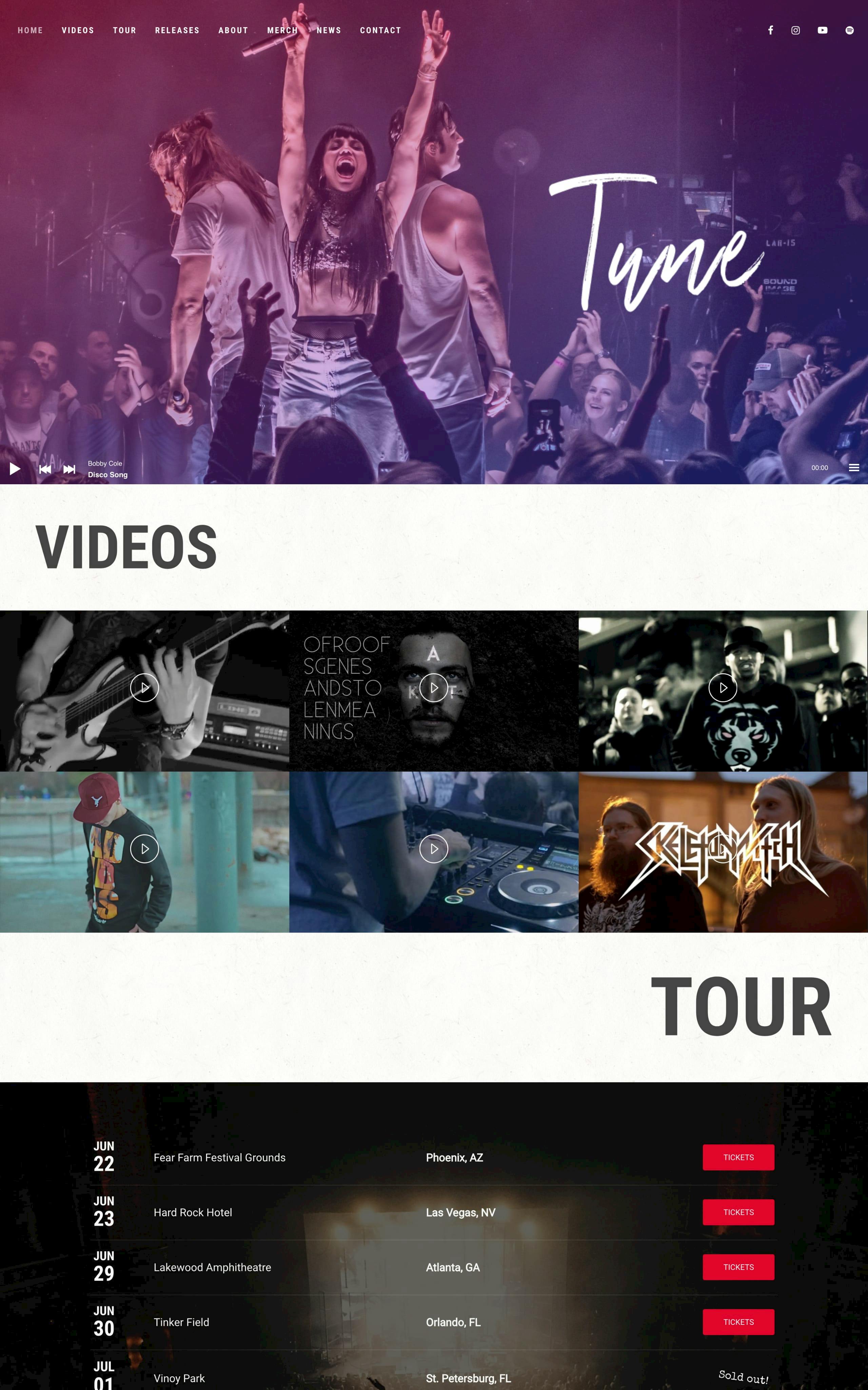 Tune Website Screenshot