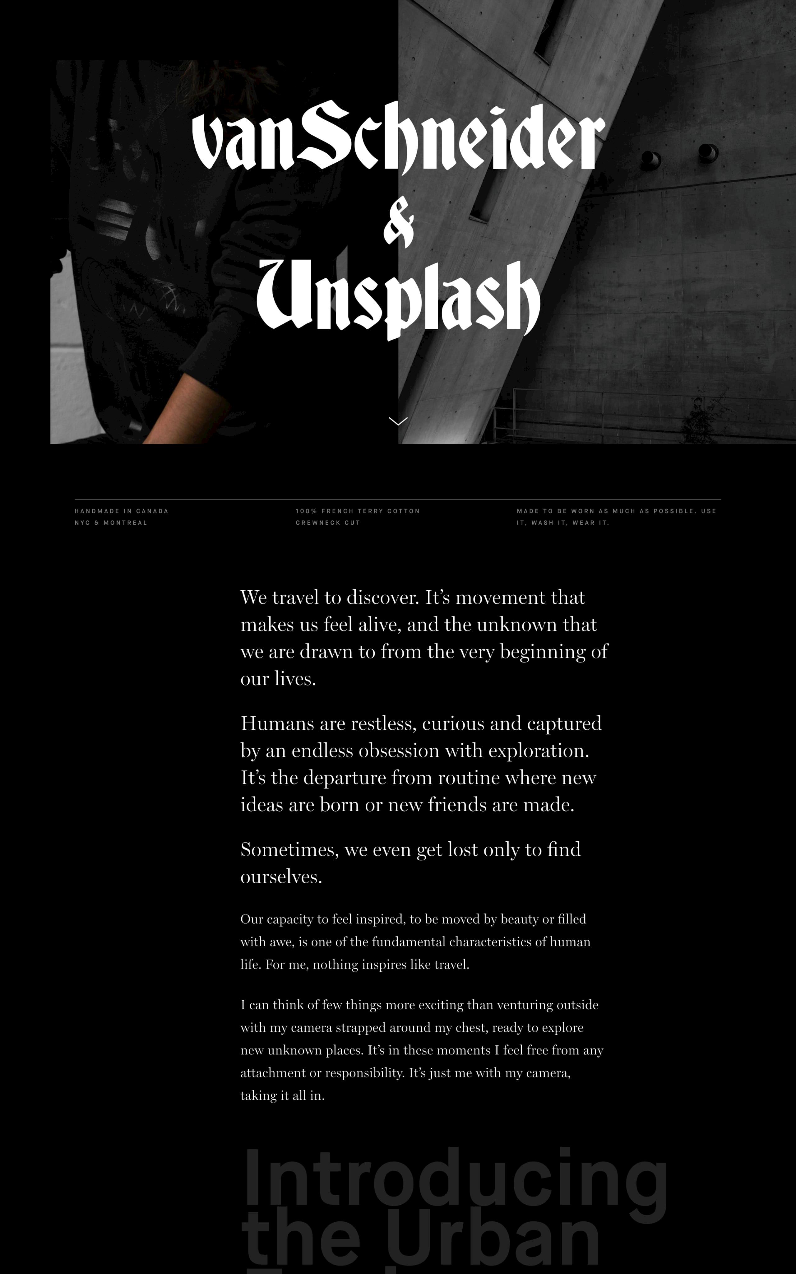 The Urban Explorer Sweatshirt Website Screenshot