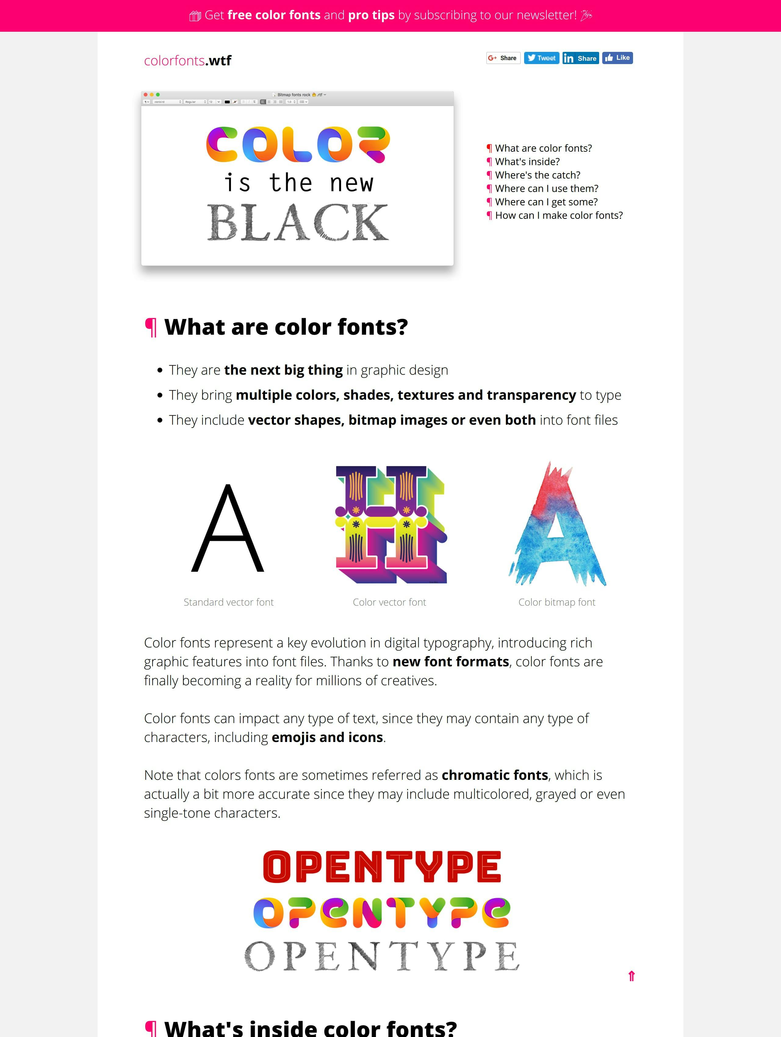 Color Fonts! WTF? Website Screenshot