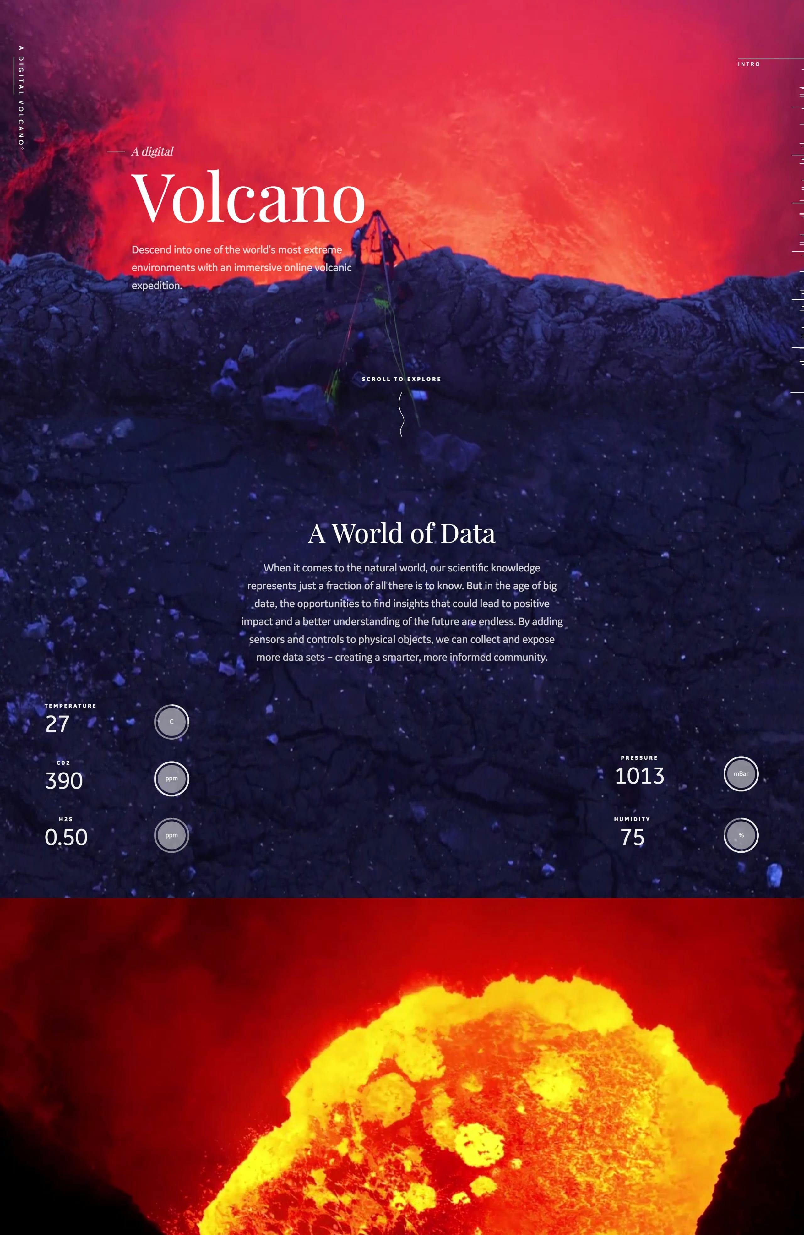 A Digital Volcano Website Screenshot