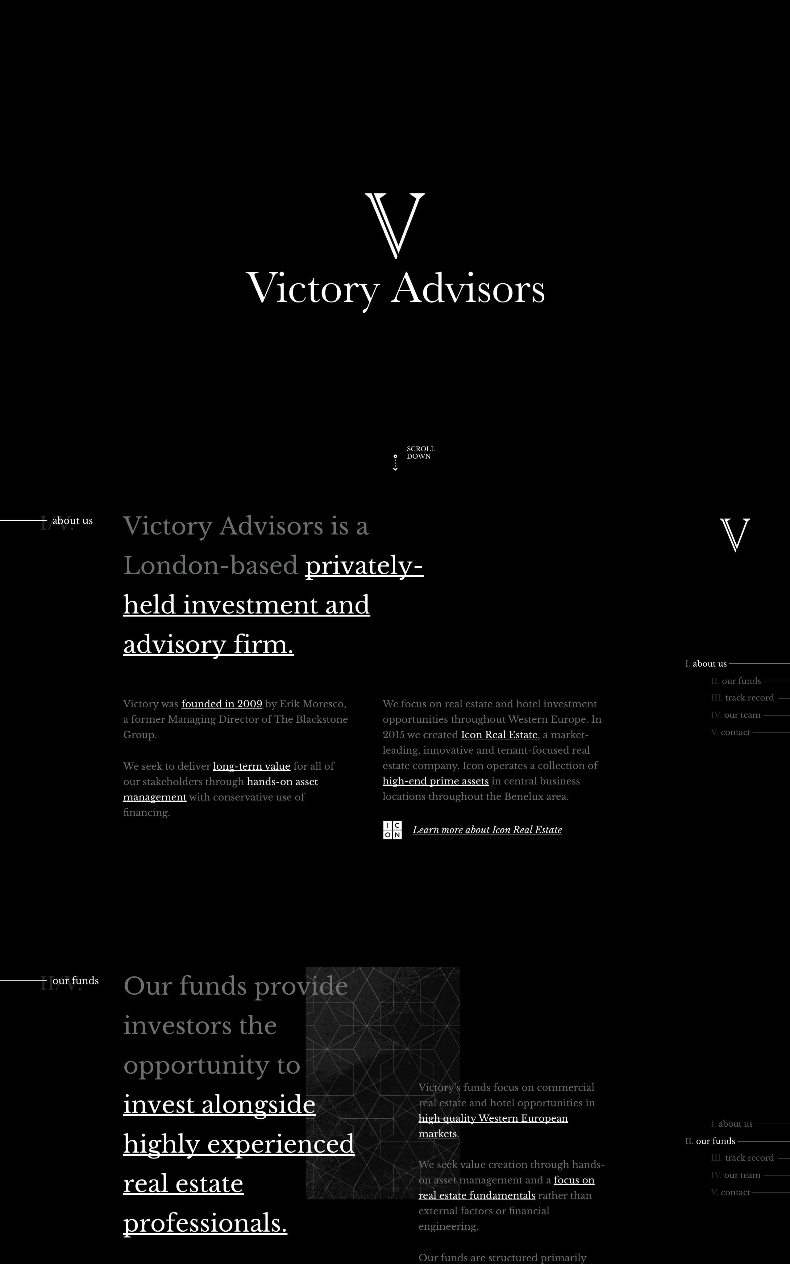 Victory Advisors Website Screenshot