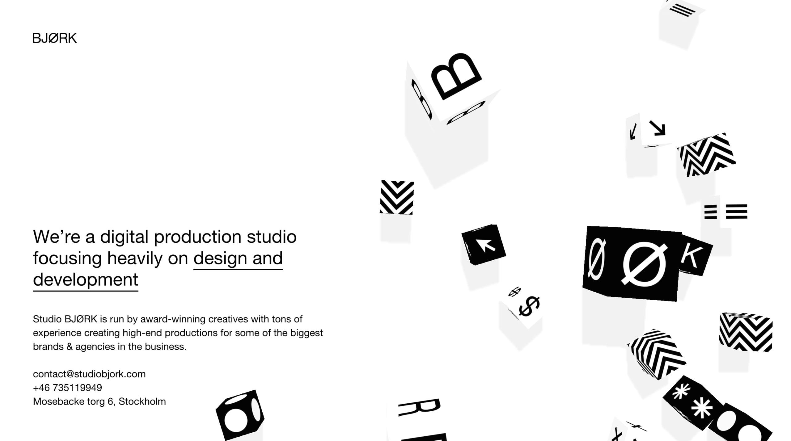 Studio Bjørk Website Screenshot