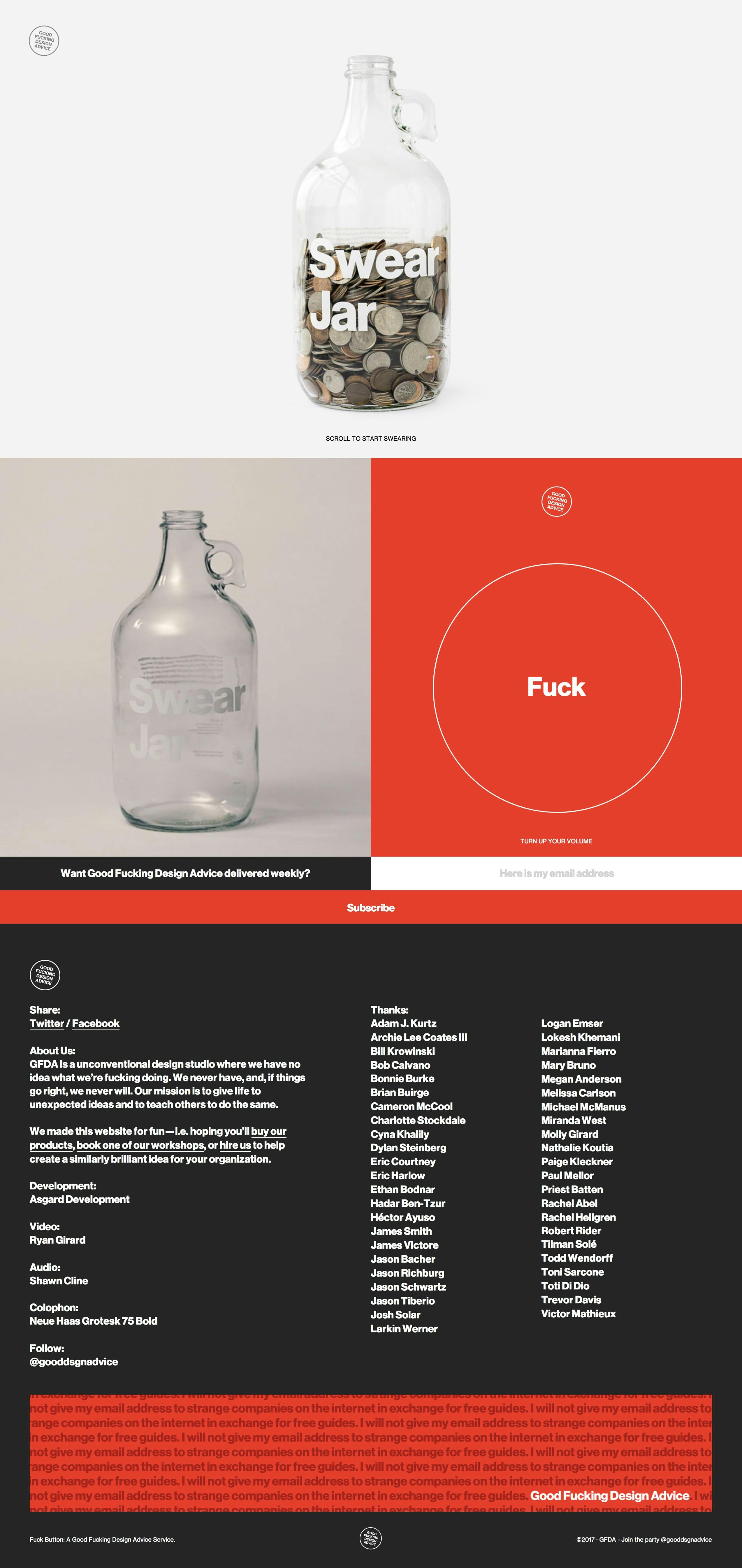 The F Button Website Screenshot