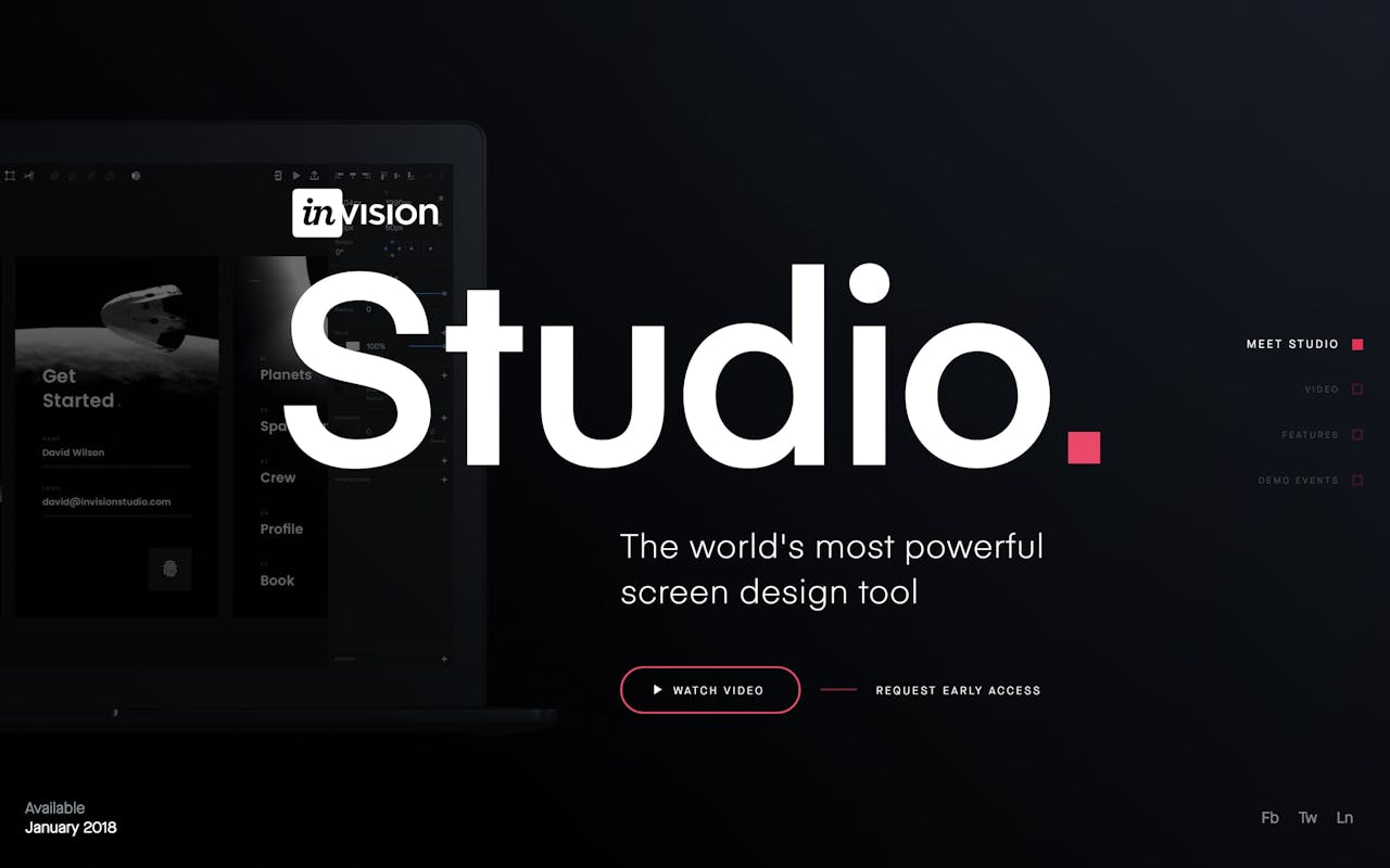 InVision Studio Website Screenshot