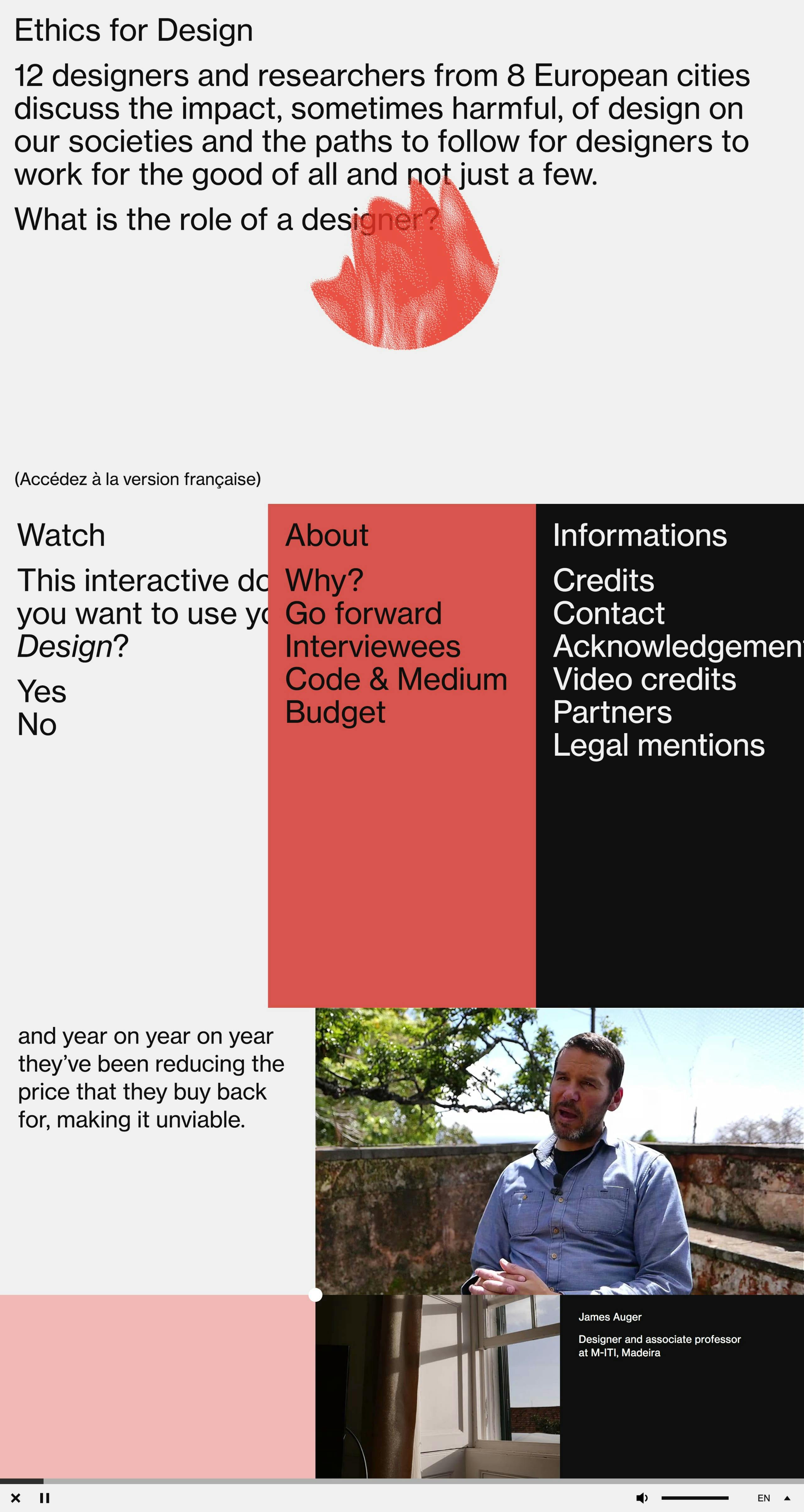 Ethics for Design Website Screenshot