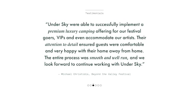 Under Sky Testimonial Slider Preview