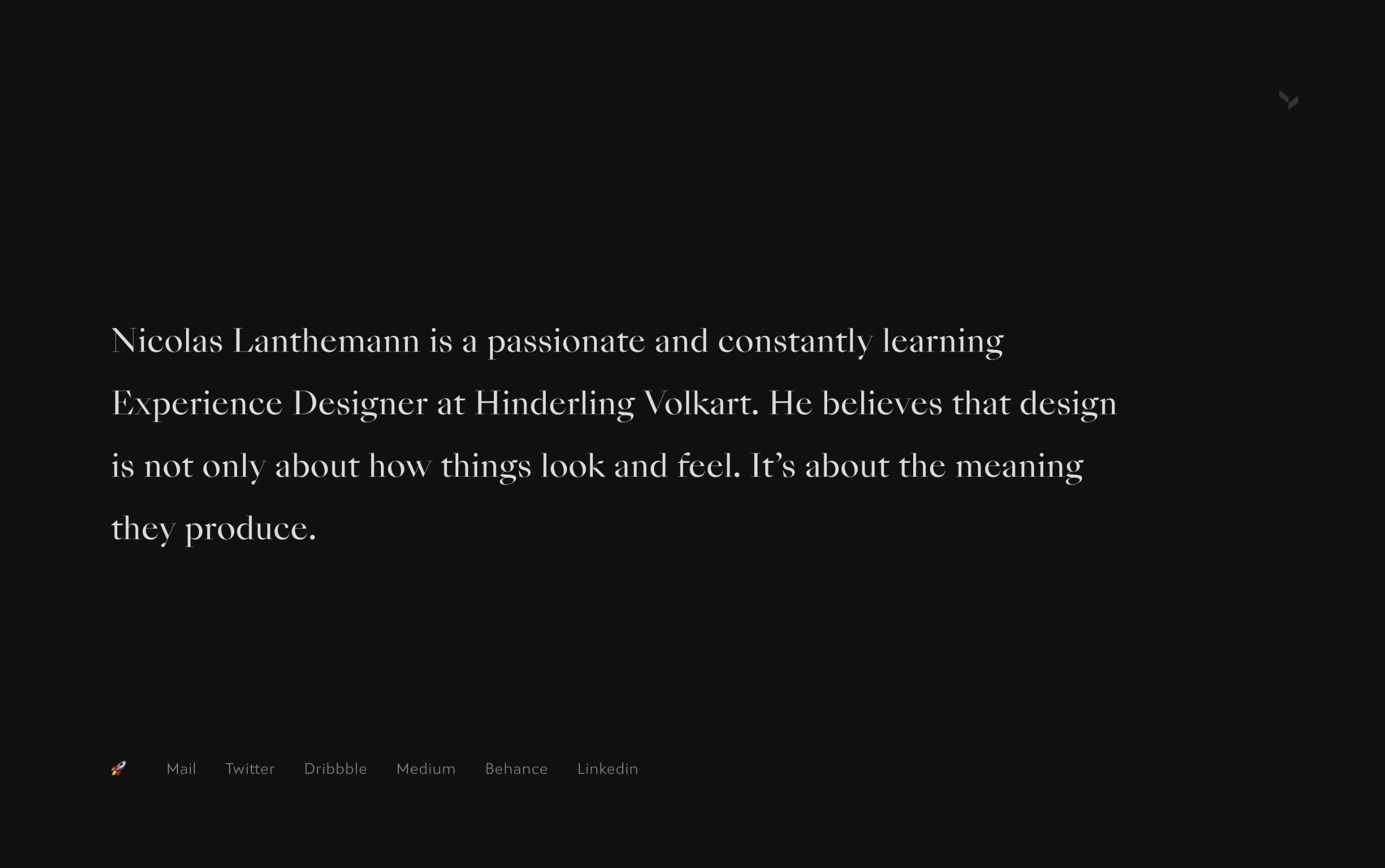 Nicolas Lanthemann Website Screenshot