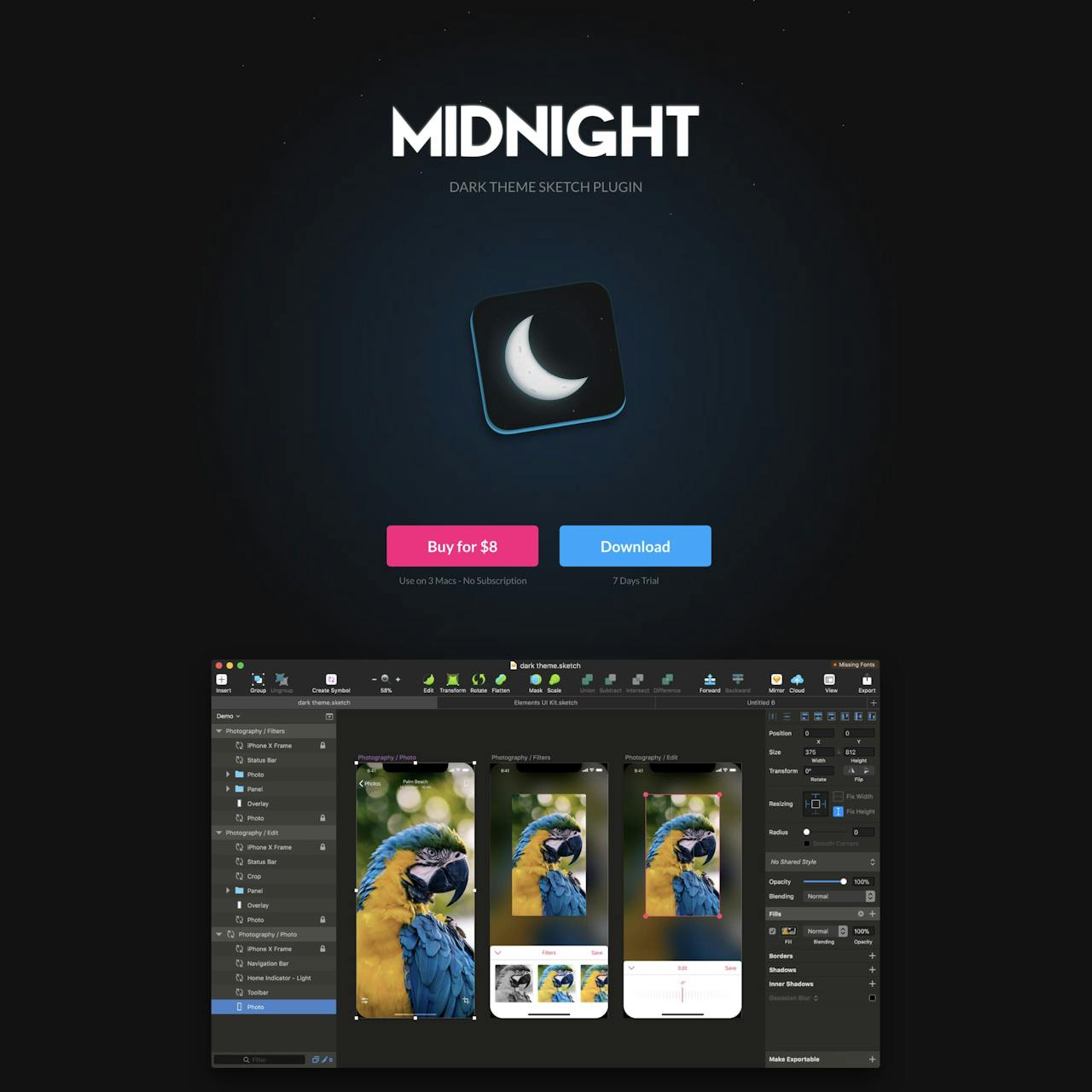 Midnight Website Screenshot