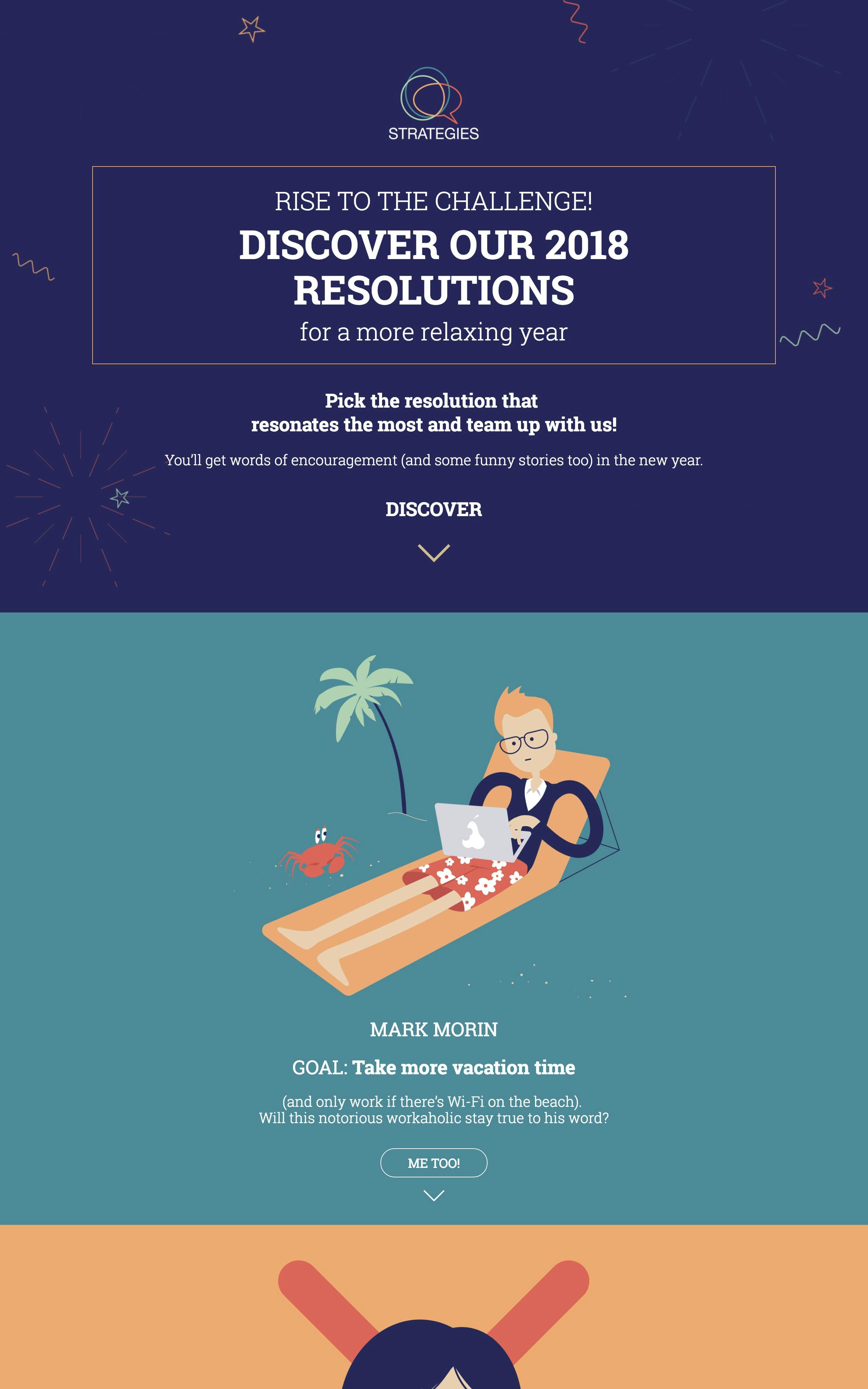 Rise to the 2018 Resolutions Challenge Website Screenshot