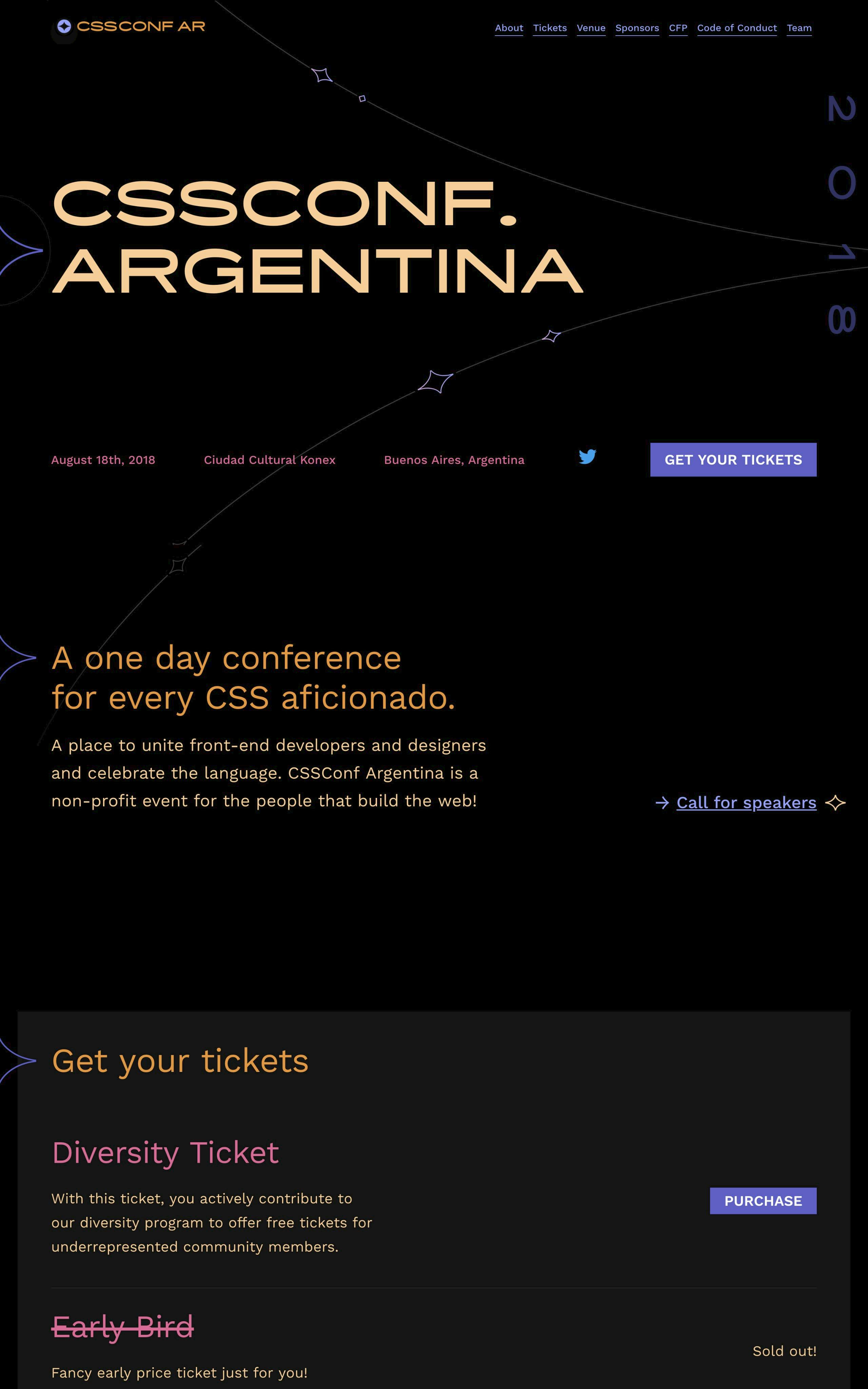 CSSConf Argentina 2018 Website Screenshot