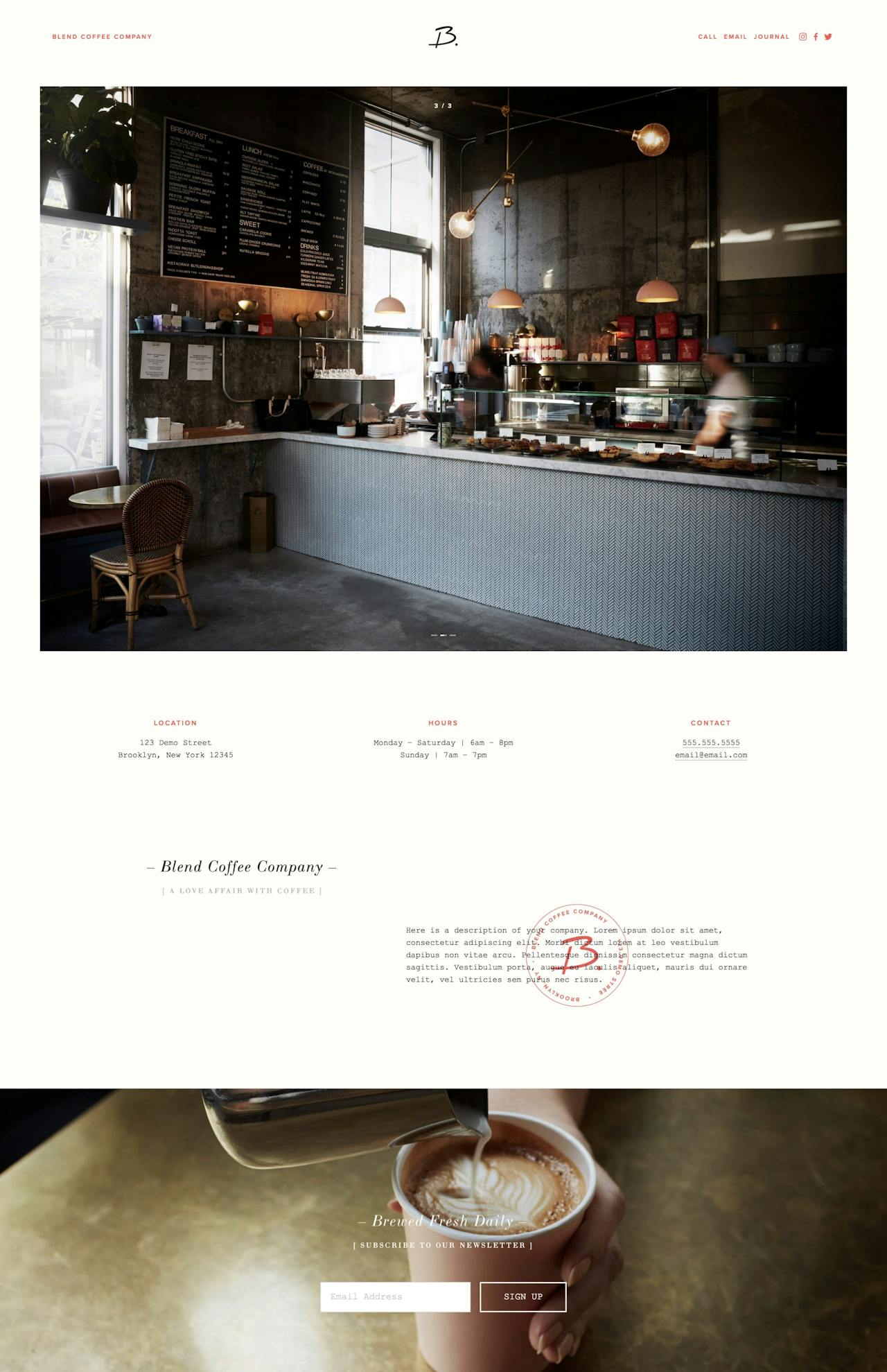 One Page Squarespace Template