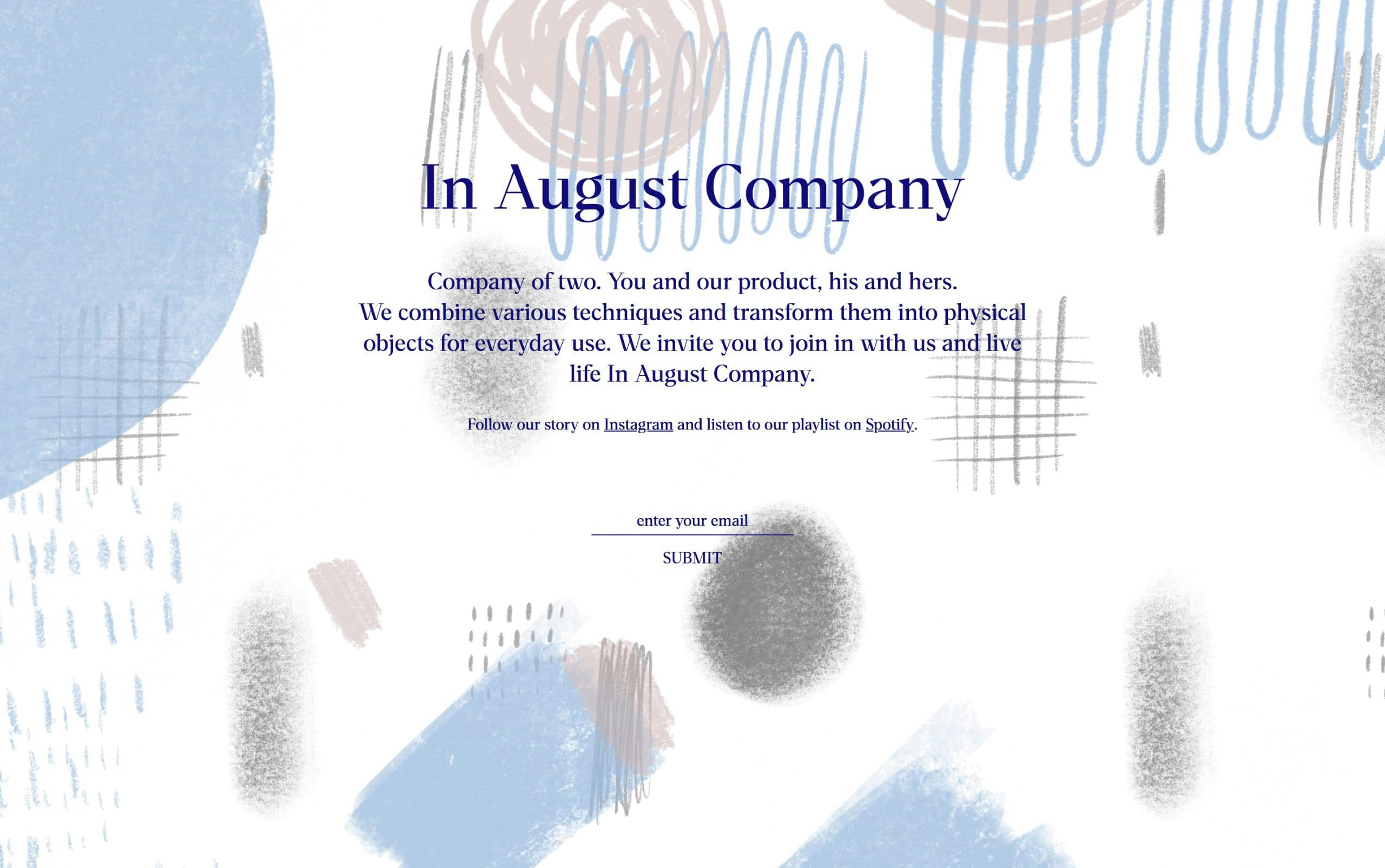 In August Company Website Screenshot