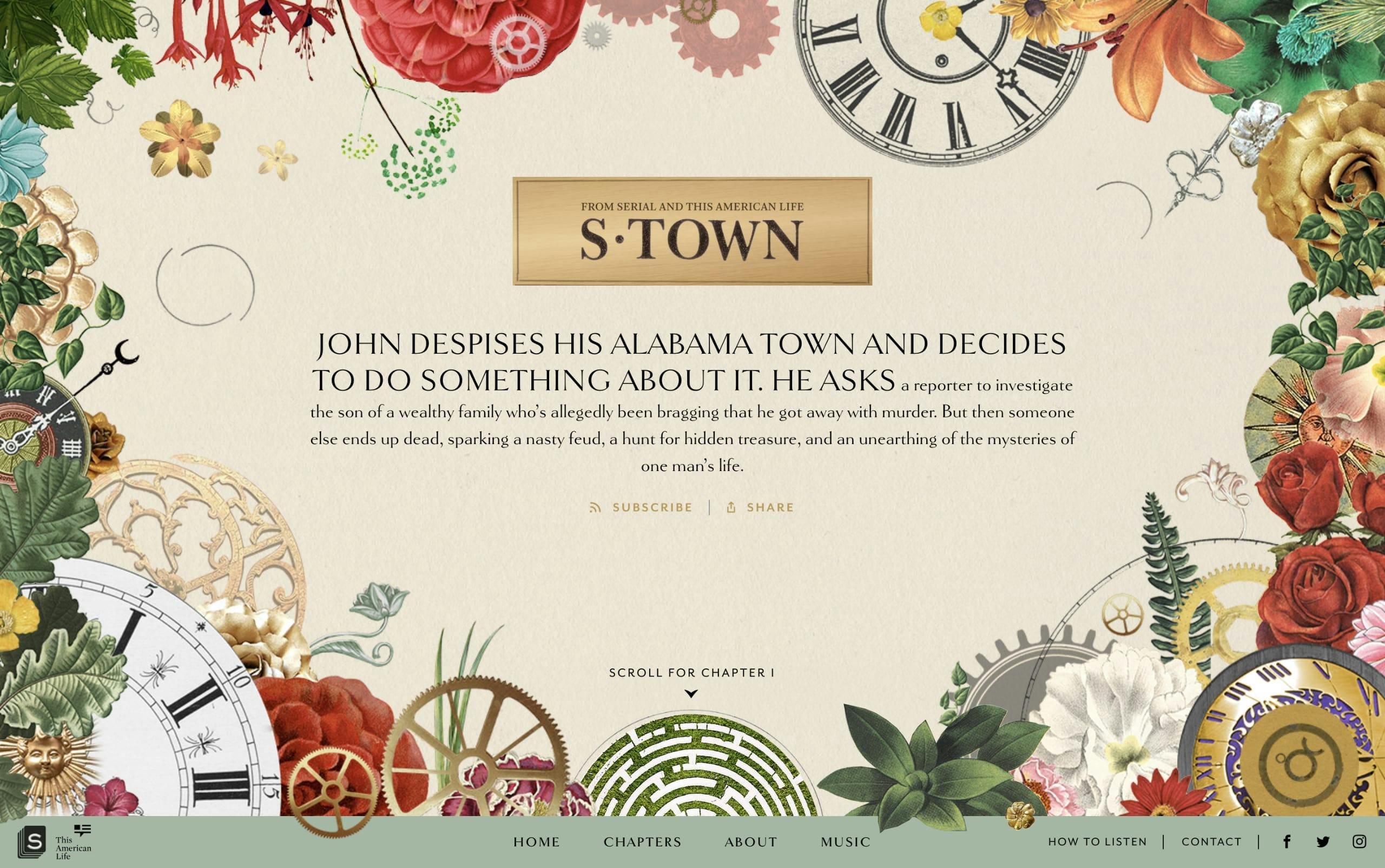 S-Town Podcast Website Screenshot