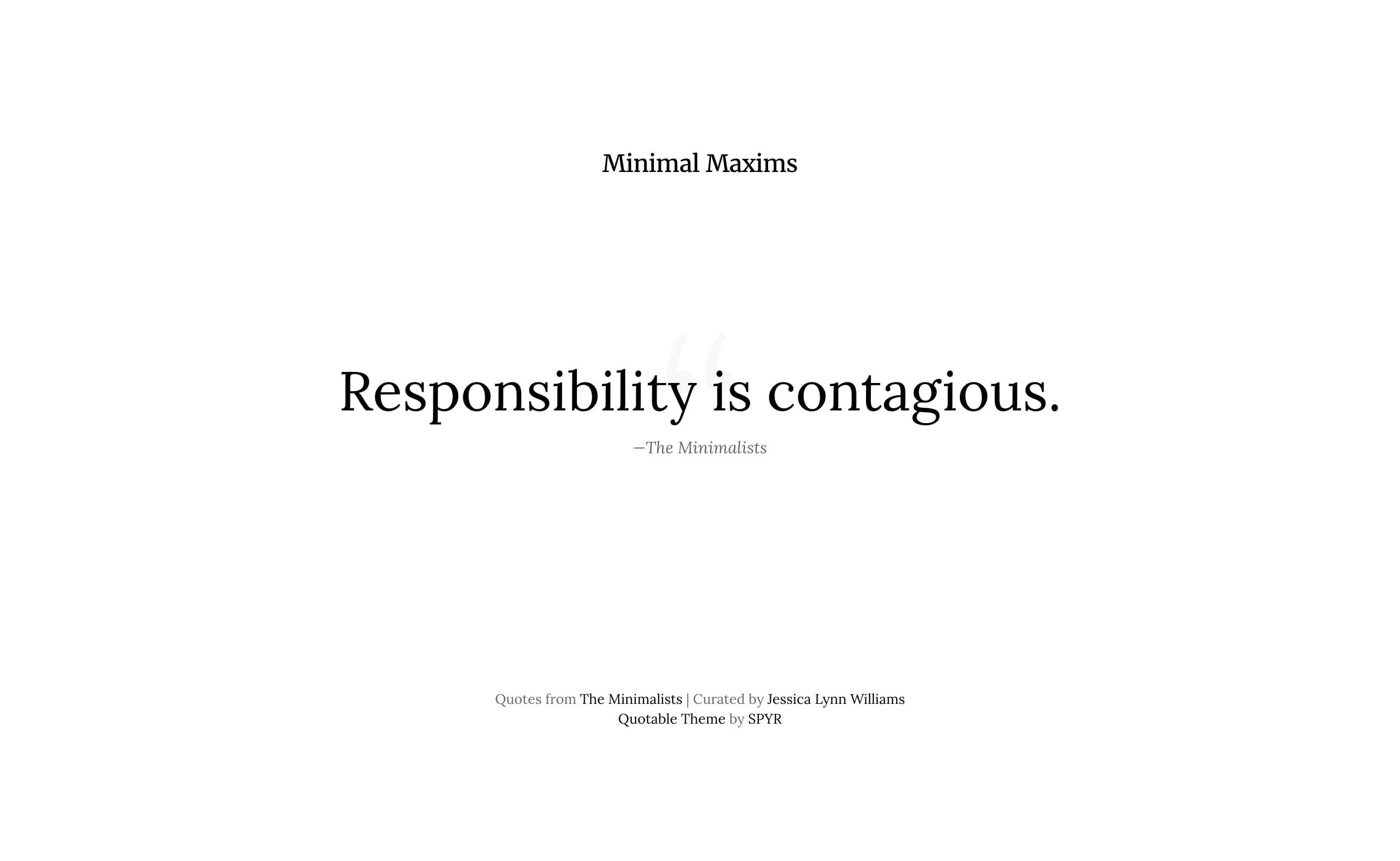 Minimal Maxims Website Screenshot