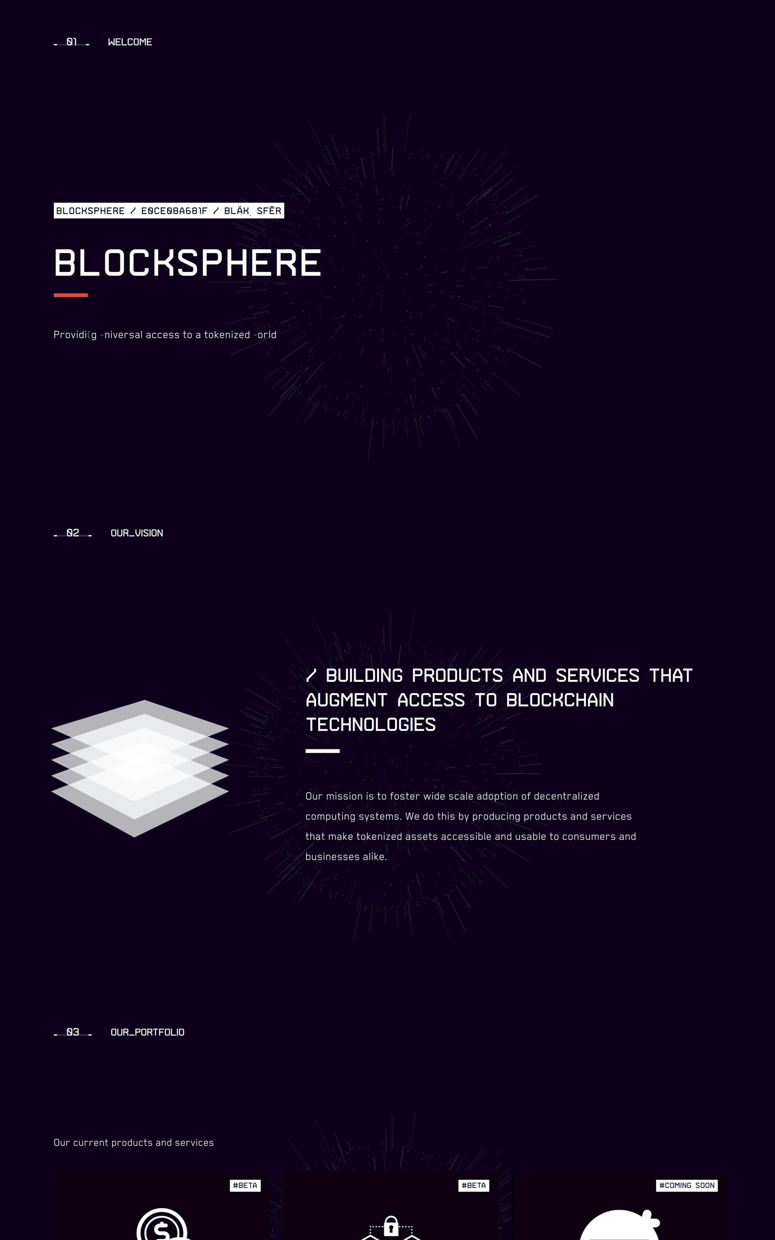 Blocksphere Website Screenshot