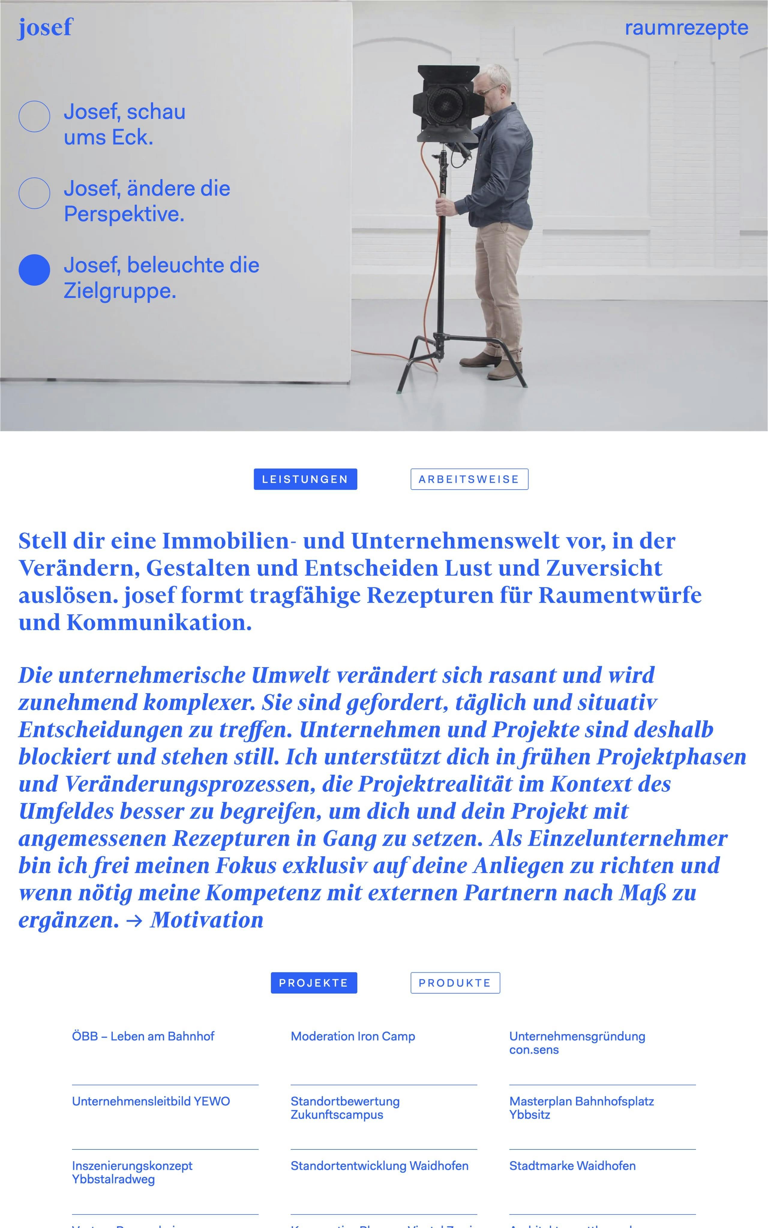 Josef Lueger Website Screenshot