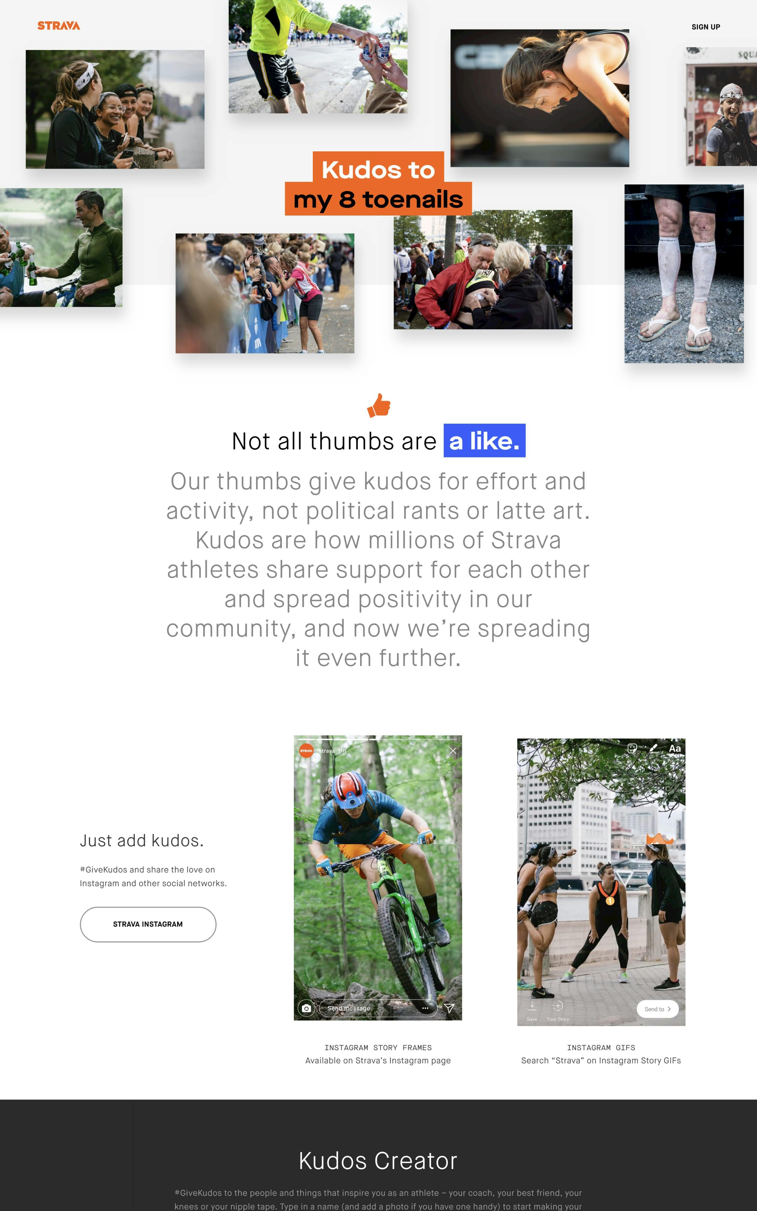 Strava – #GiveKudos Website Screenshot